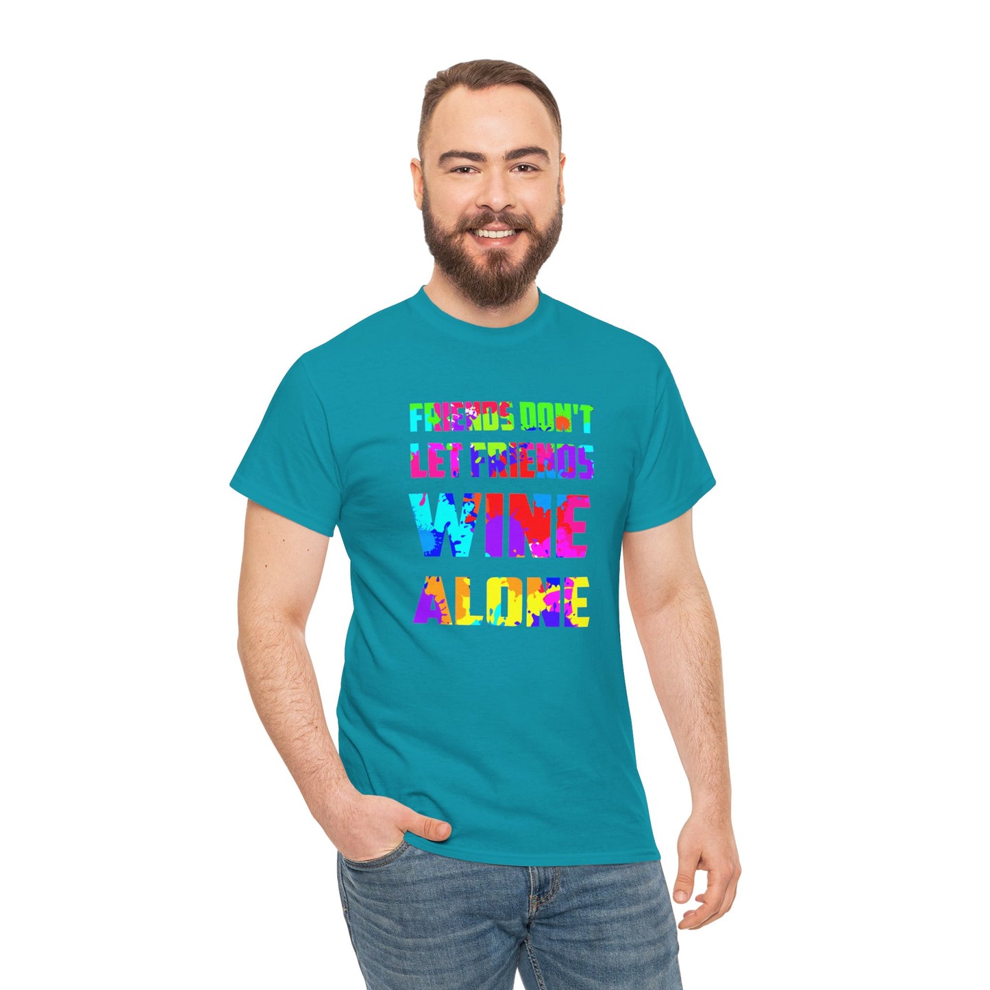 Wine Alone Unisex Heavy Cotton Tee