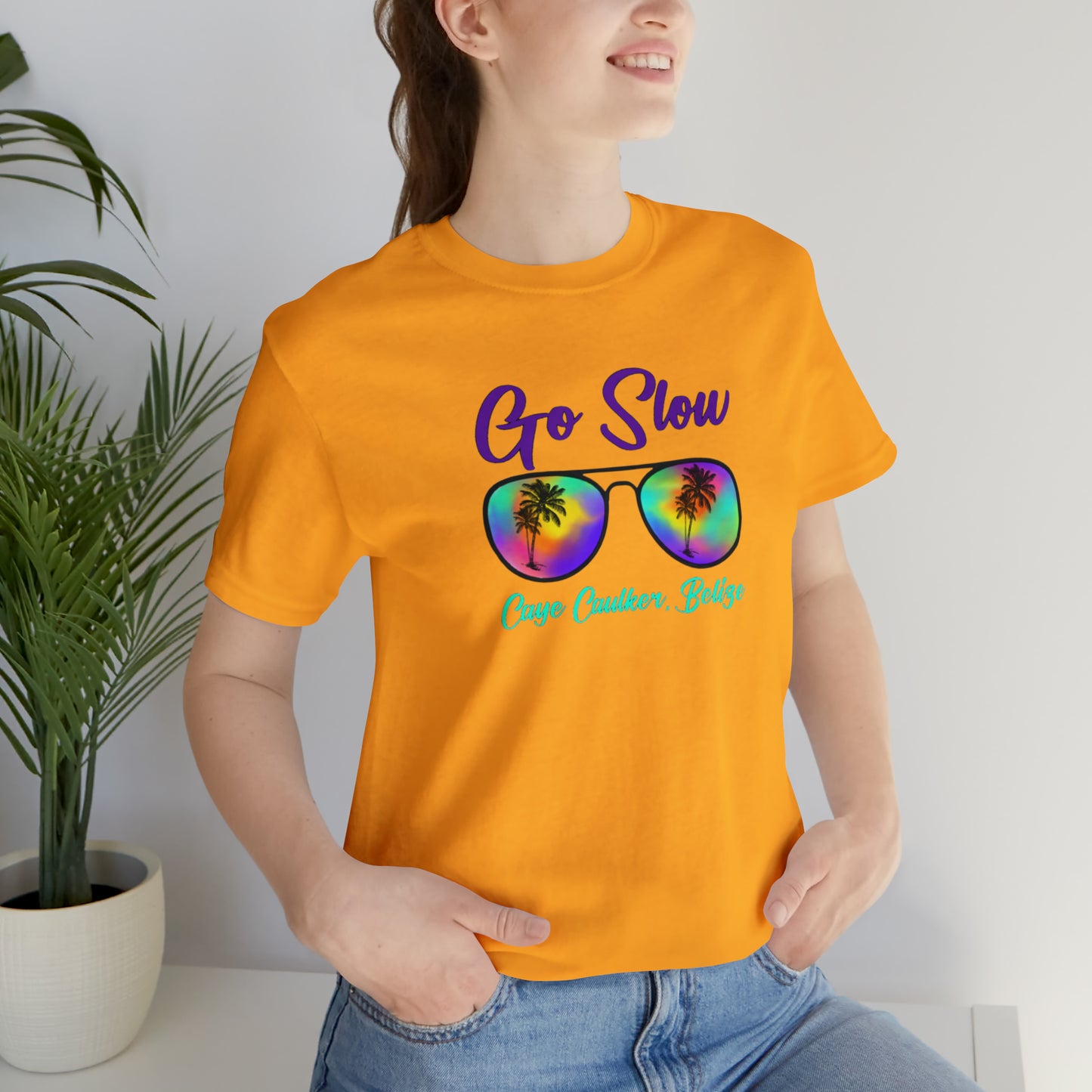 Unisex  Go Slow Purple Short Sleeve Tee