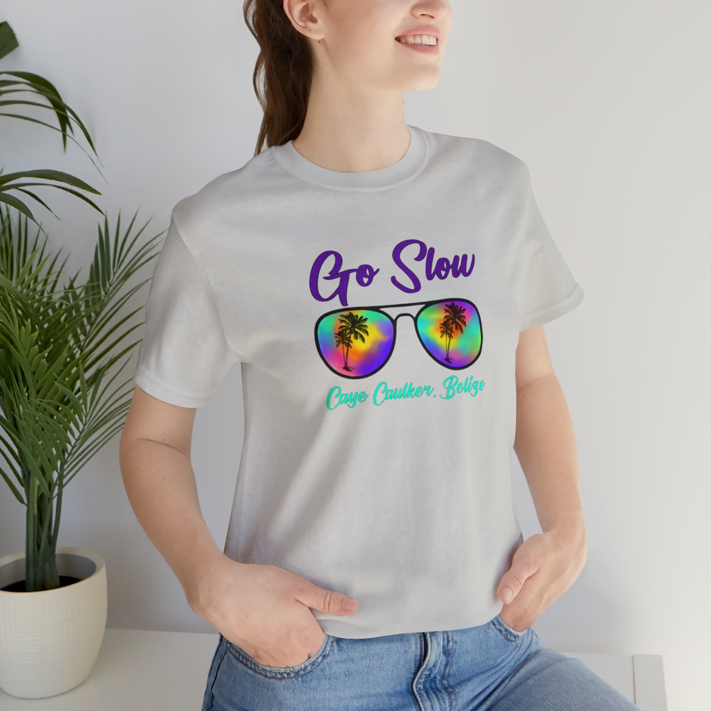 Unisex  Go Slow Purple Short Sleeve Tee