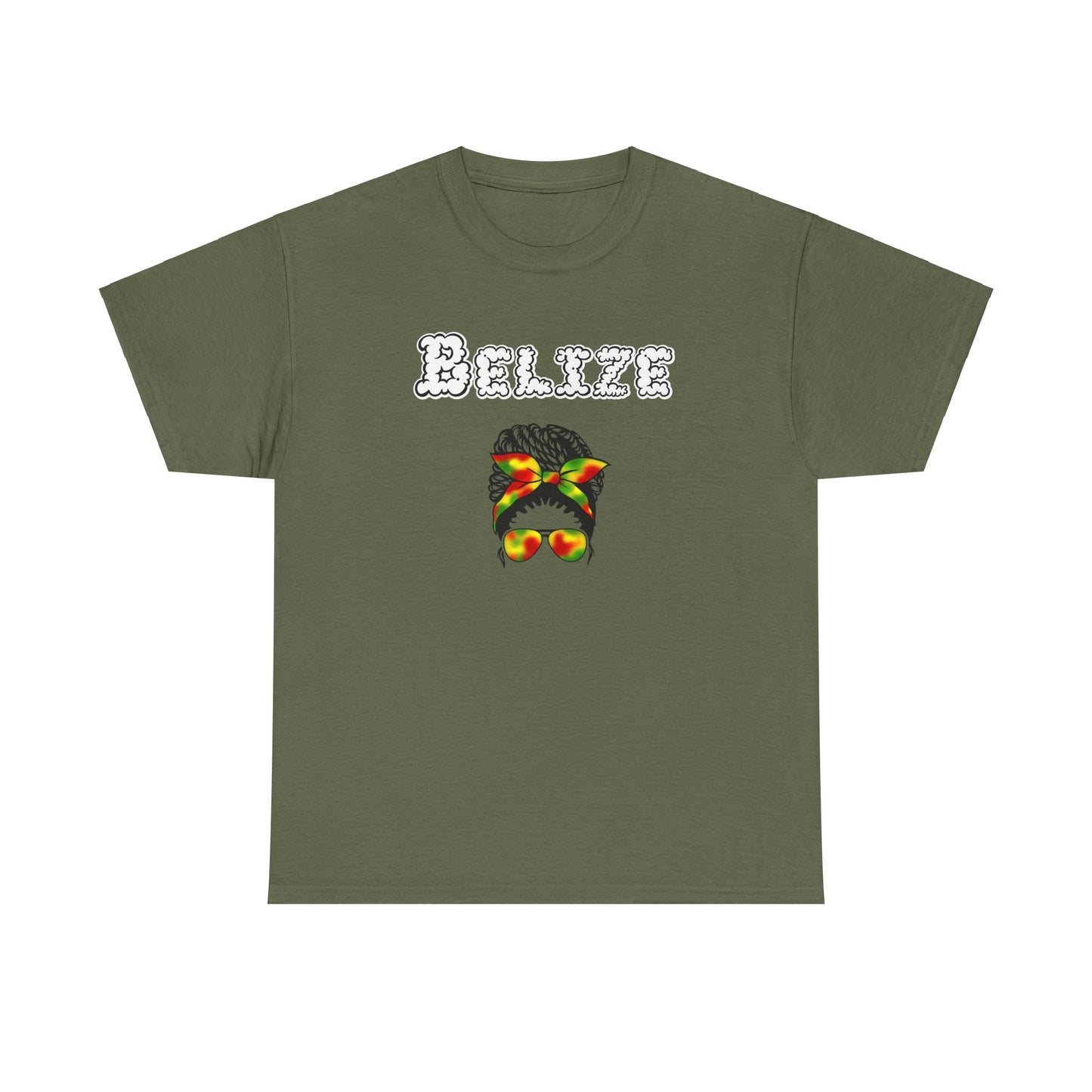 Belize Smoke Messy Bun Unisex Heavy Cotton Tee