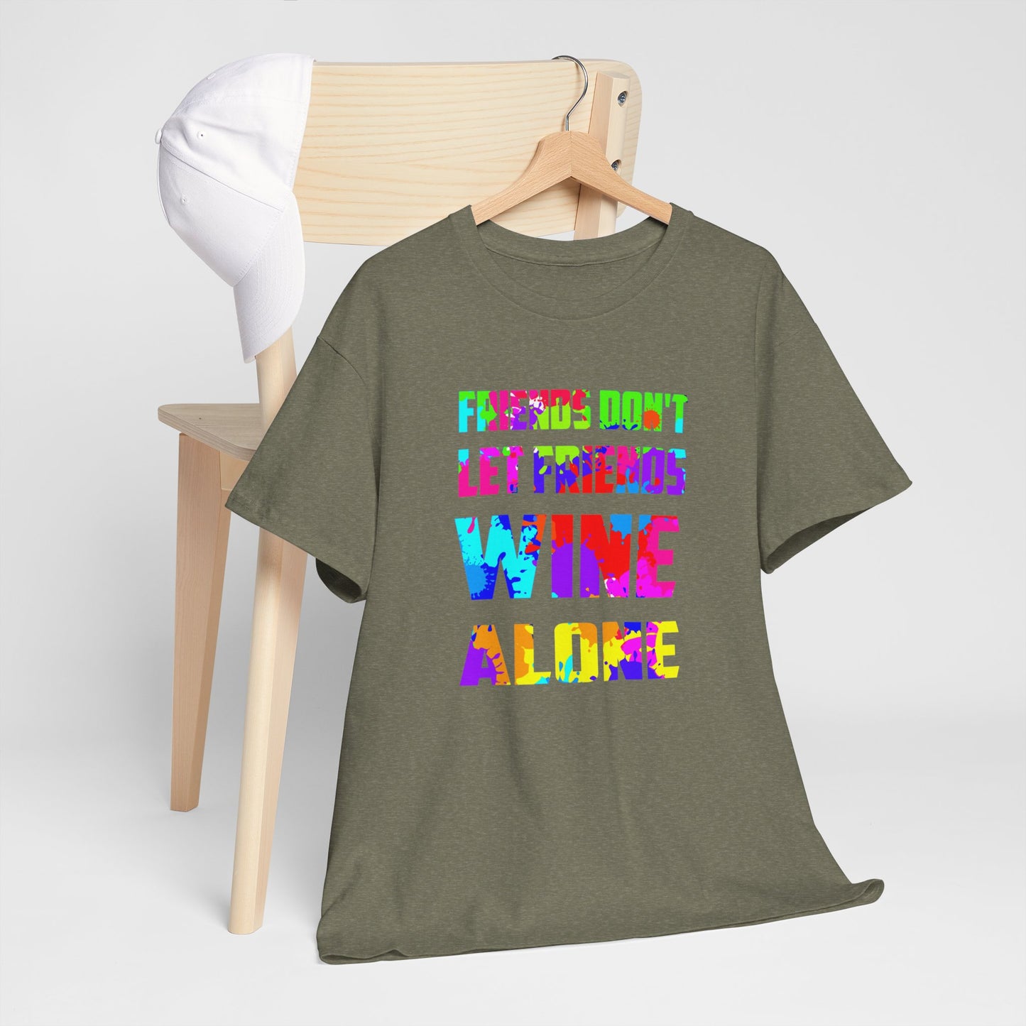 Wine Alone Unisex Heavy Cotton Tee