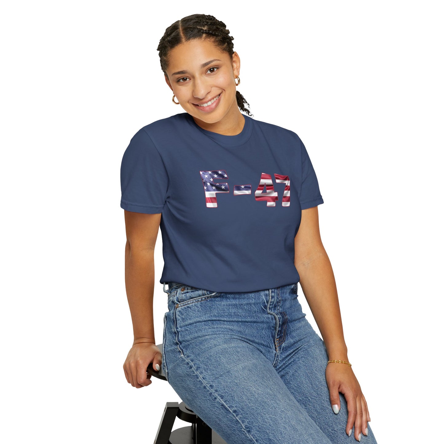 F-47 American Flag Unisex Garment-Dyed T-Shirt