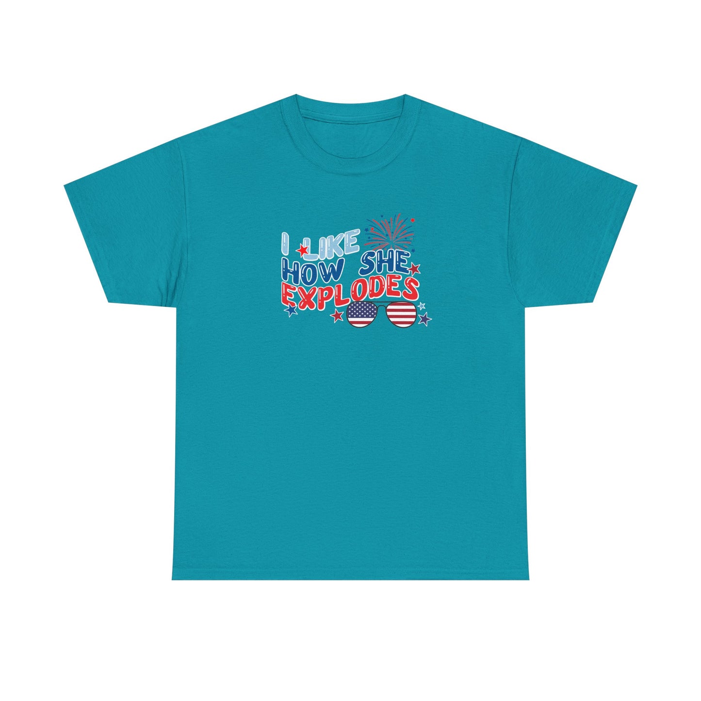 Exploding 4th of July Unisex Heavy Cotton Tee