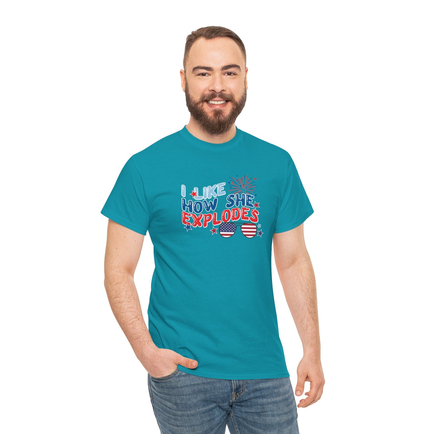 Exploding 4th of July Unisex Heavy Cotton Tee