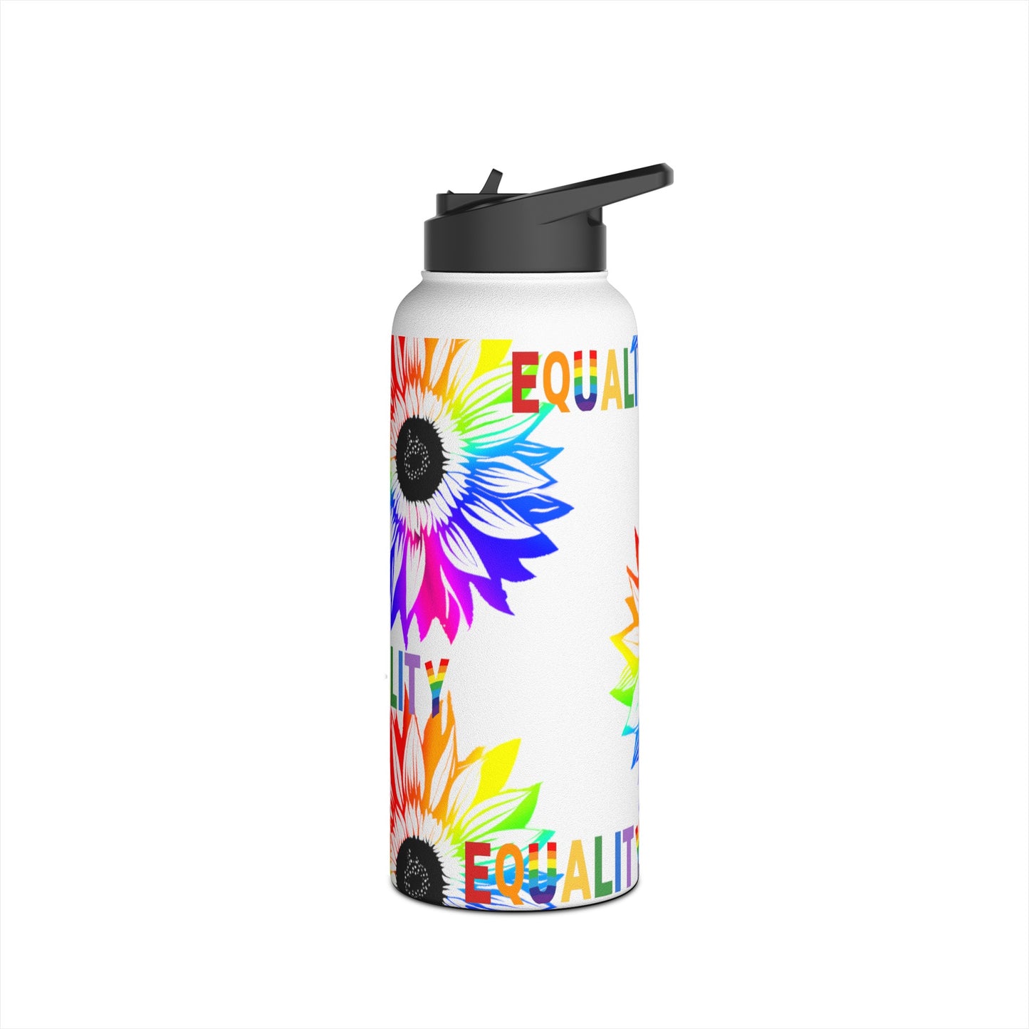 Equality Sunflower Stainless Steel Water Bottle, Standard Lid