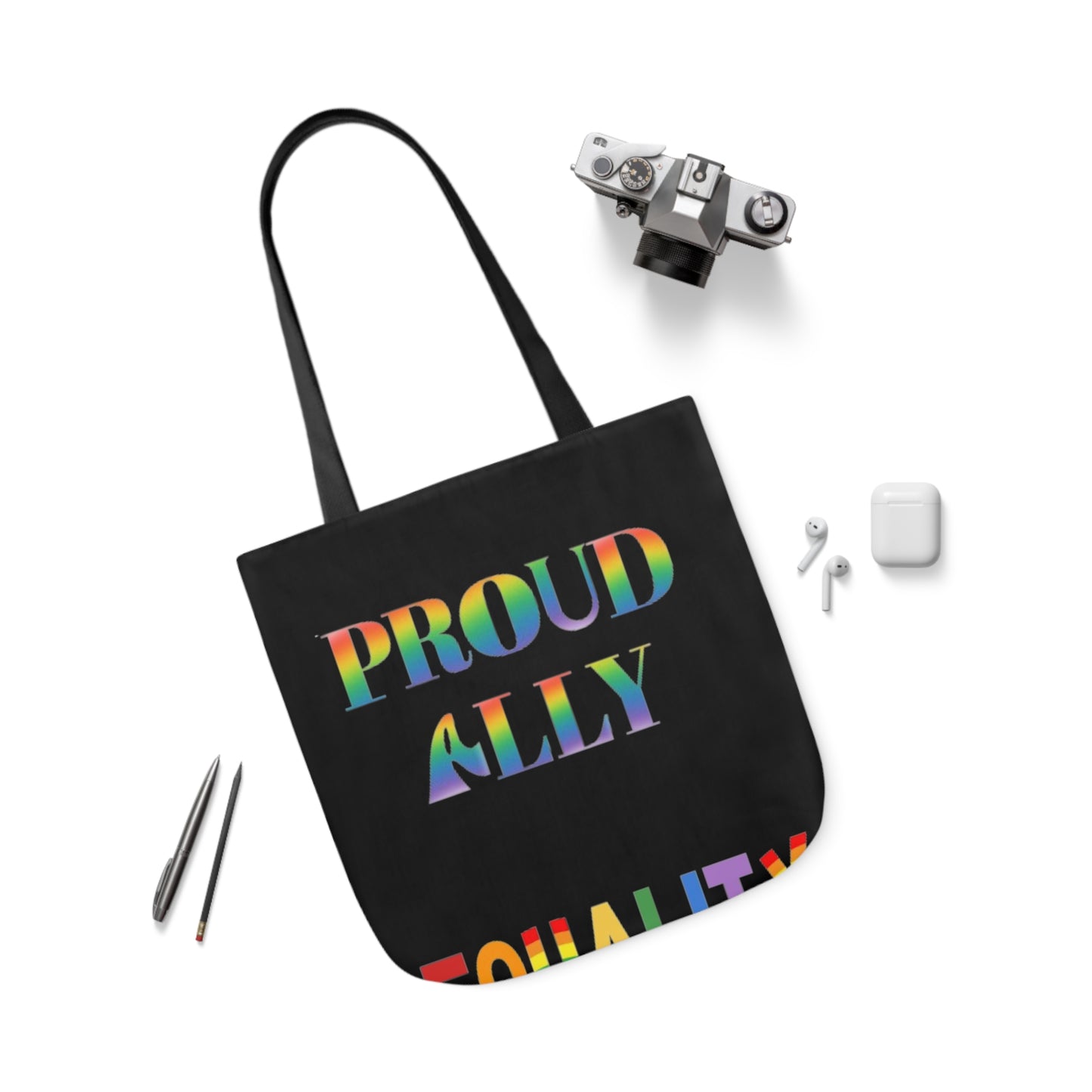 Proud Ally Canvas Tote Bag, 5-Color Straps