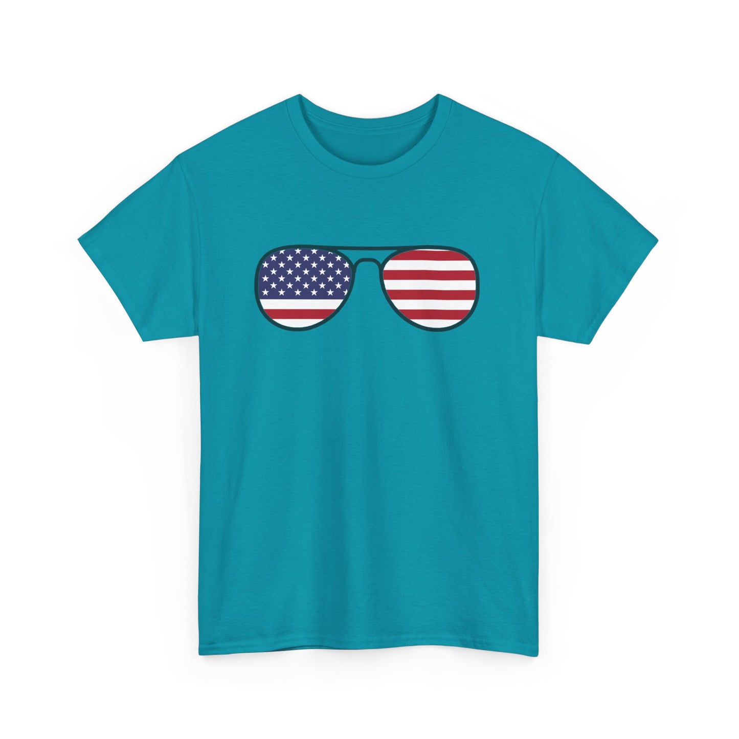 Patriotic Sunglasses Unisex Heavy Cotton Tee