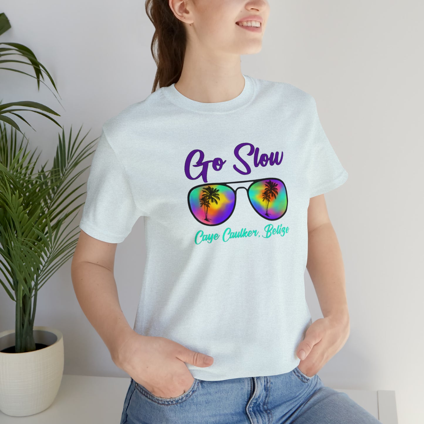 Unisex  Go Slow Purple Short Sleeve Tee