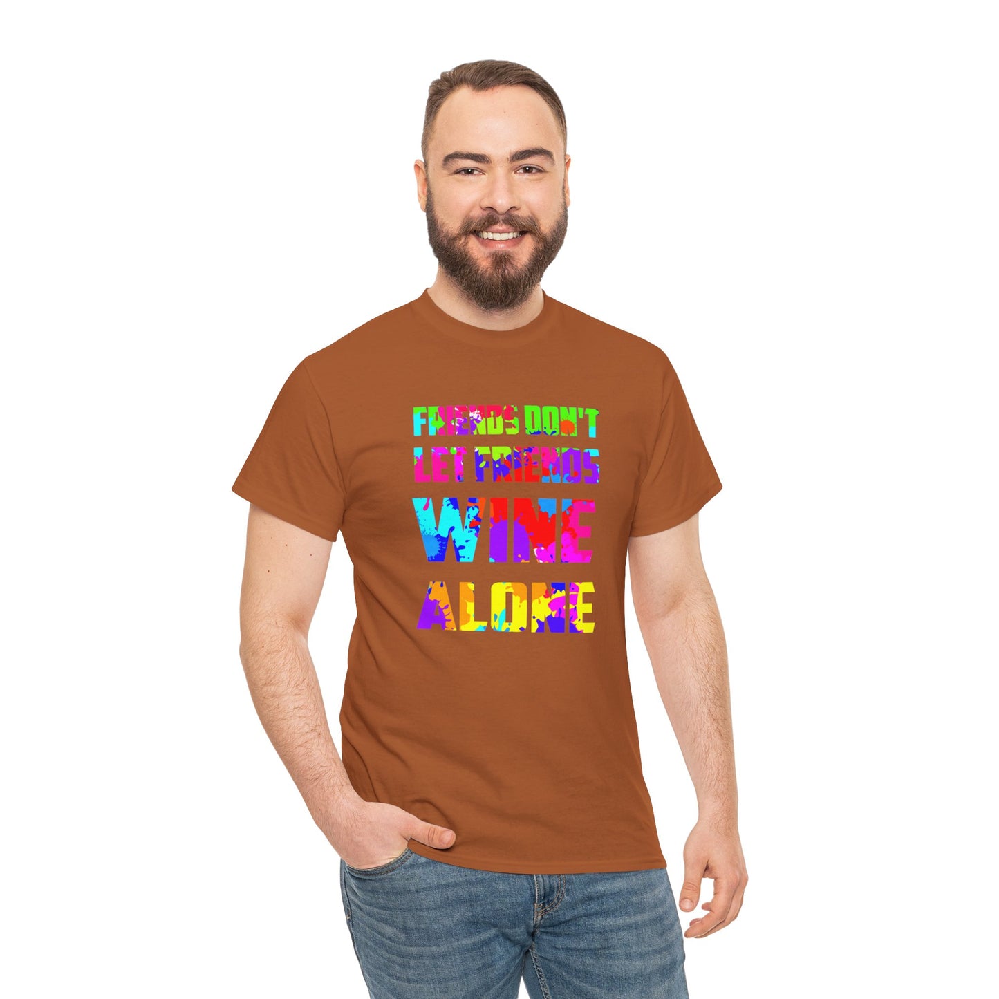 Wine Alone Unisex Heavy Cotton Tee