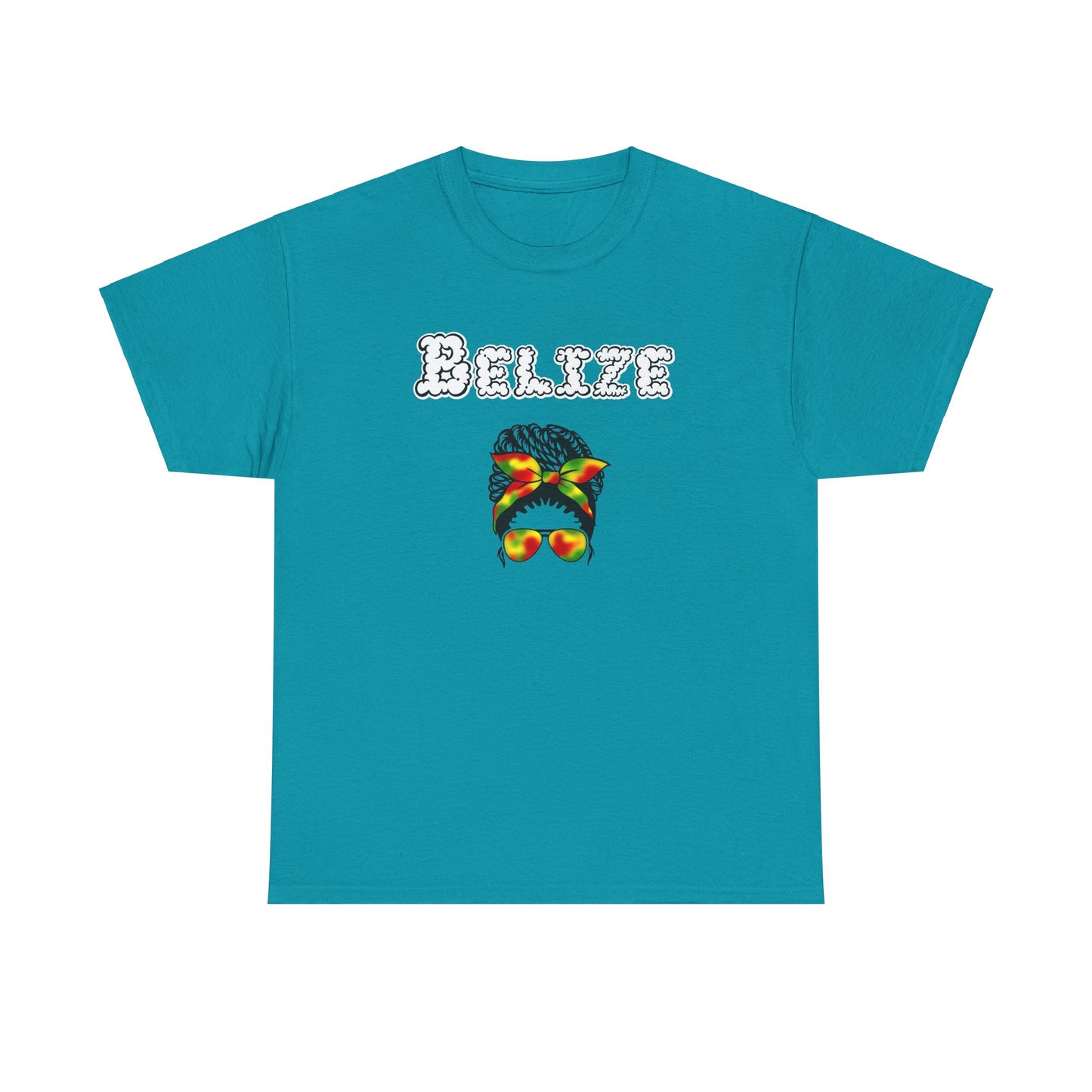 Belize Smoke Messy Bun Unisex Heavy Cotton Tee