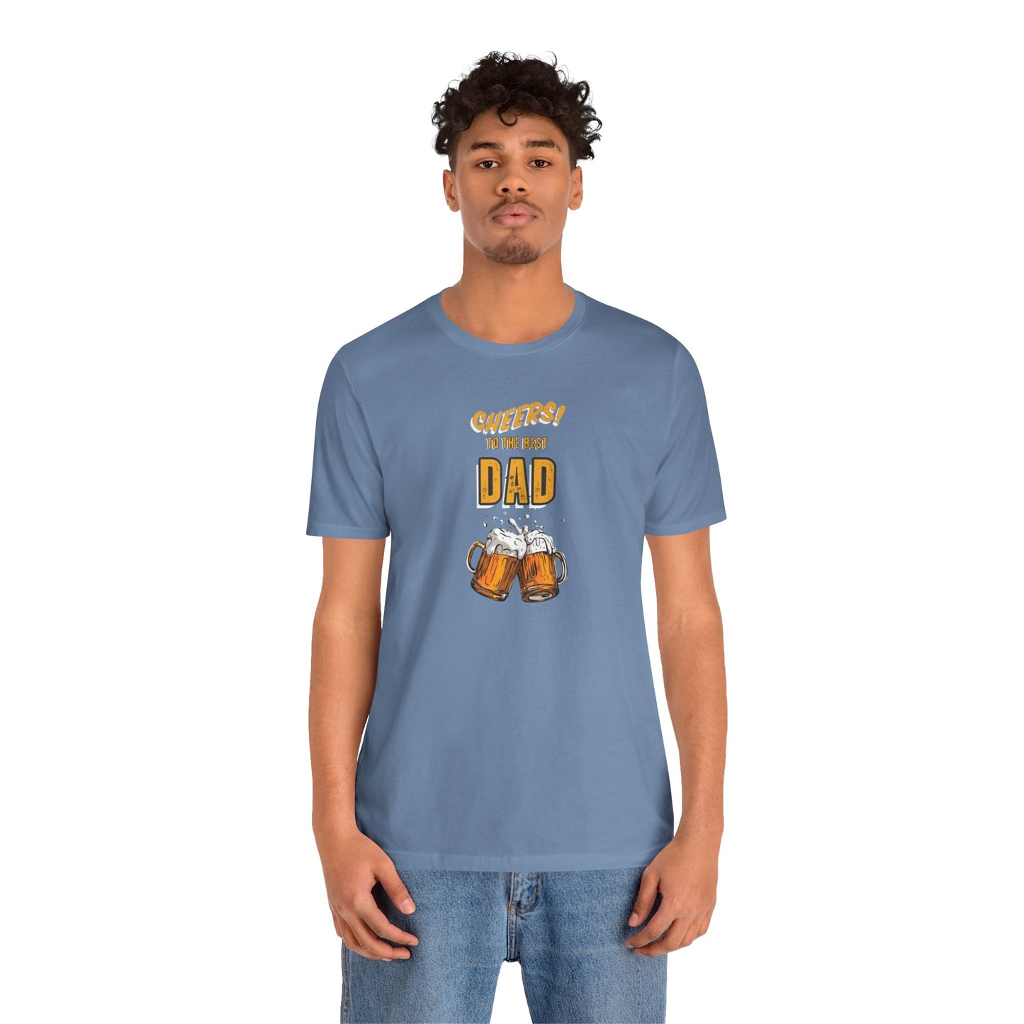Cheers to the Best Dad Unisex Jersey Short Sleeve Tee