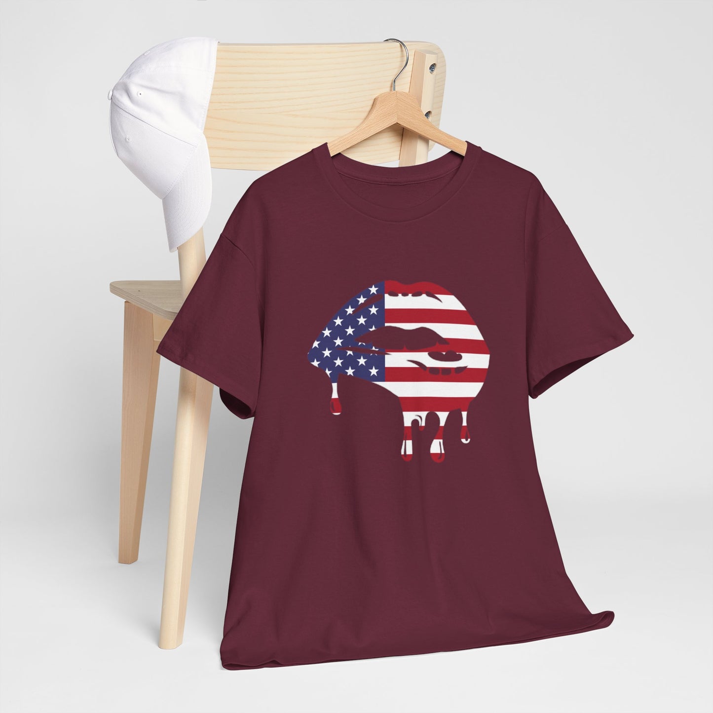 Patriotic Lips Unisex Heavy Cotton Tee