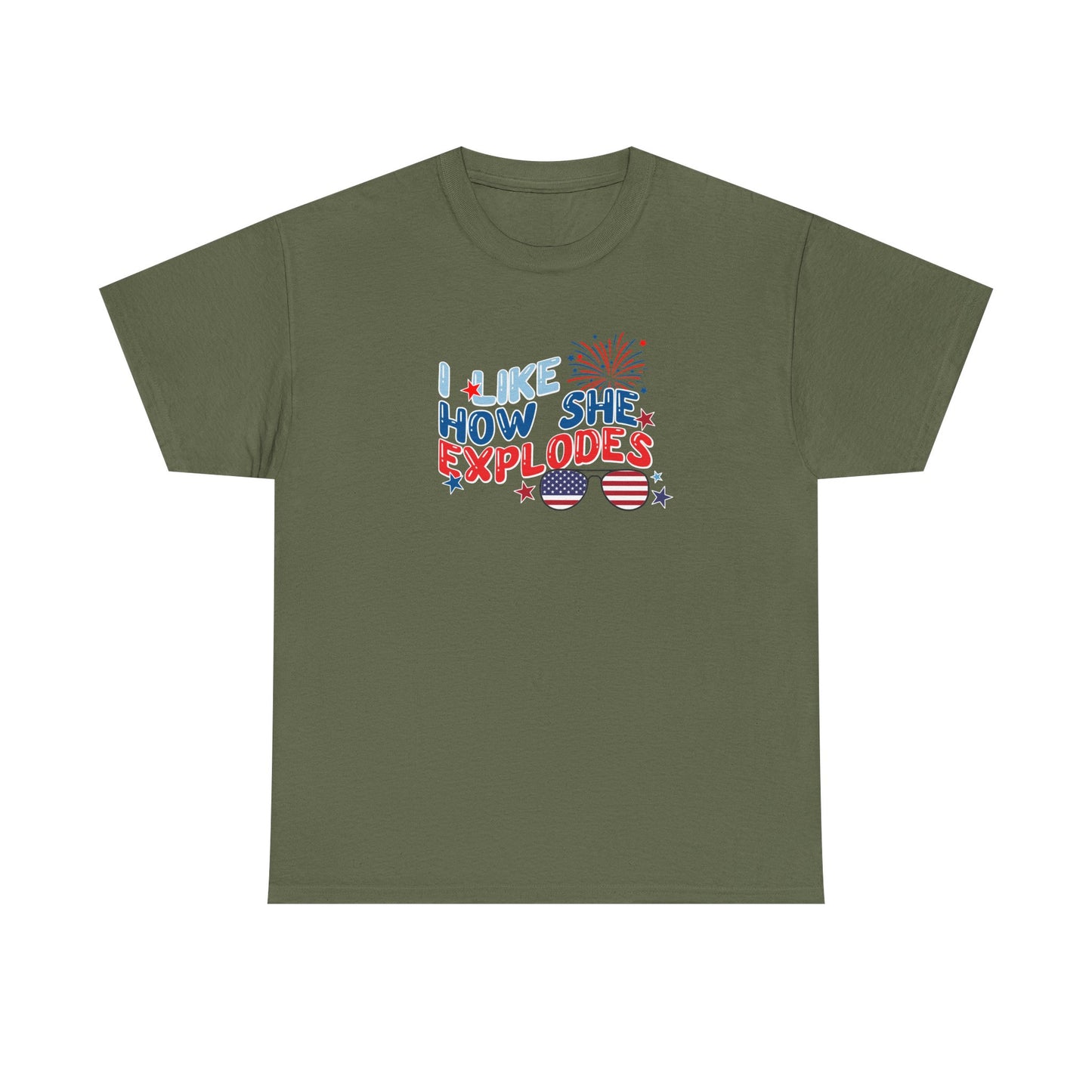 Exploding 4th of July Unisex Heavy Cotton Tee