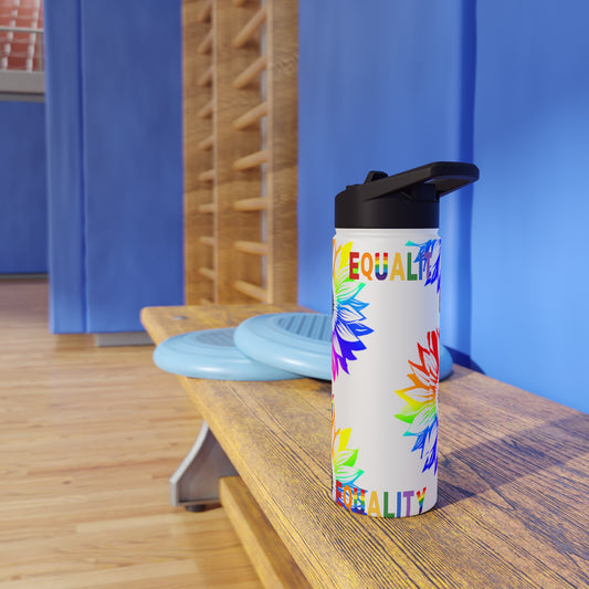 Equality Sunflower Stainless Steel Water Bottle, Standard Lid