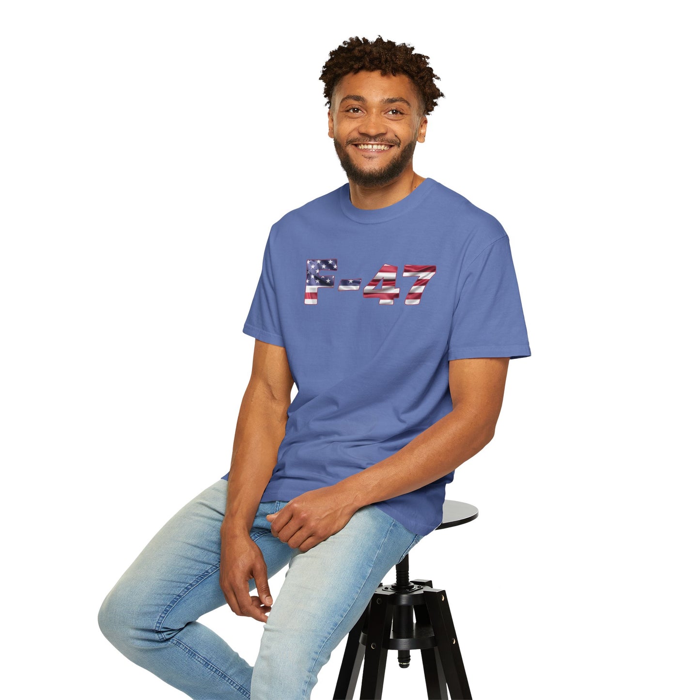 F-47 American Flag Unisex Garment-Dyed T-Shirt