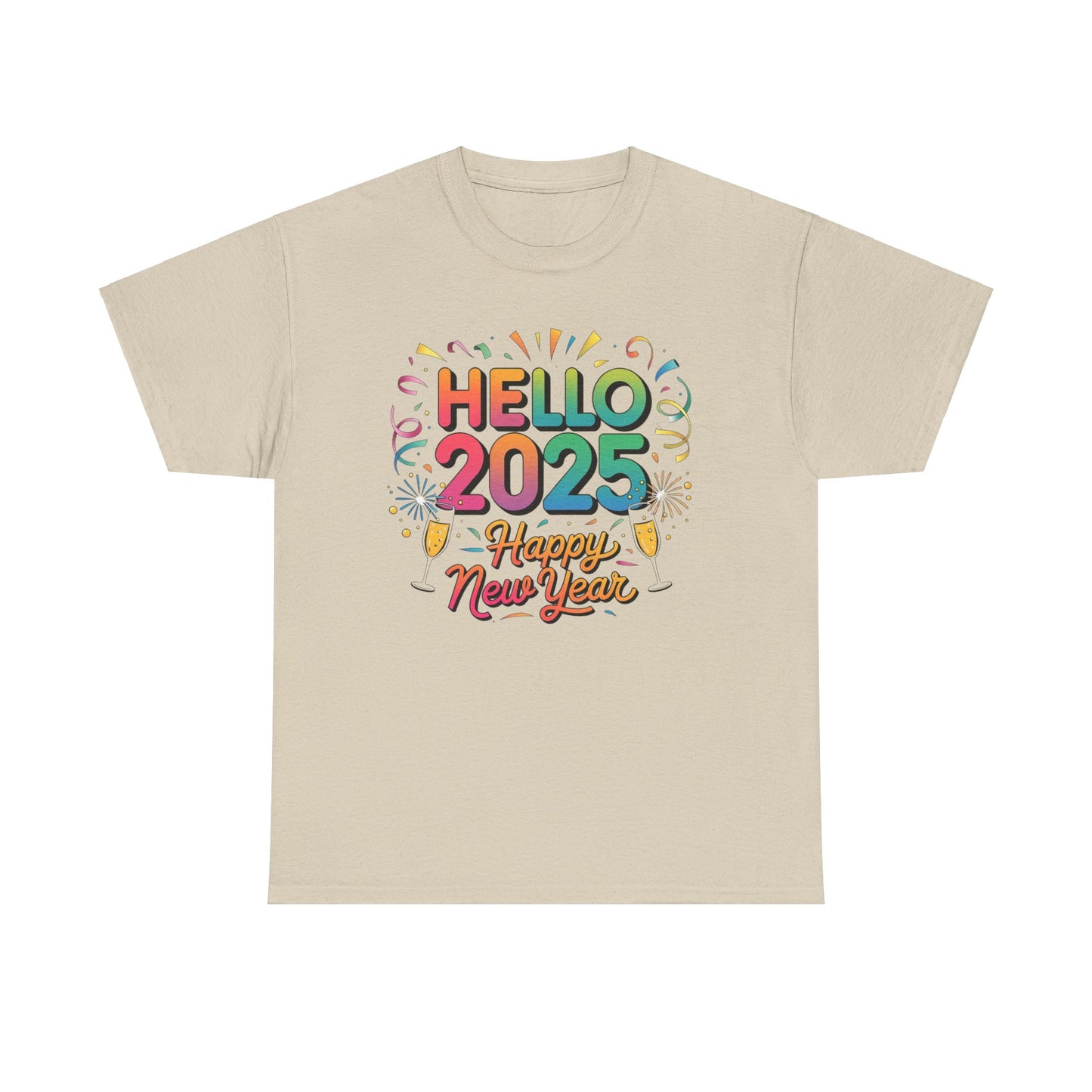 Colorful Happy New Year Cotton Tee