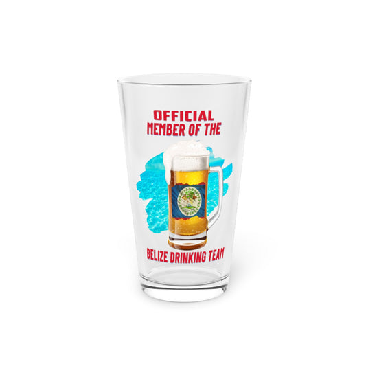 Belize Drinking Team Pint Glass, 16oz