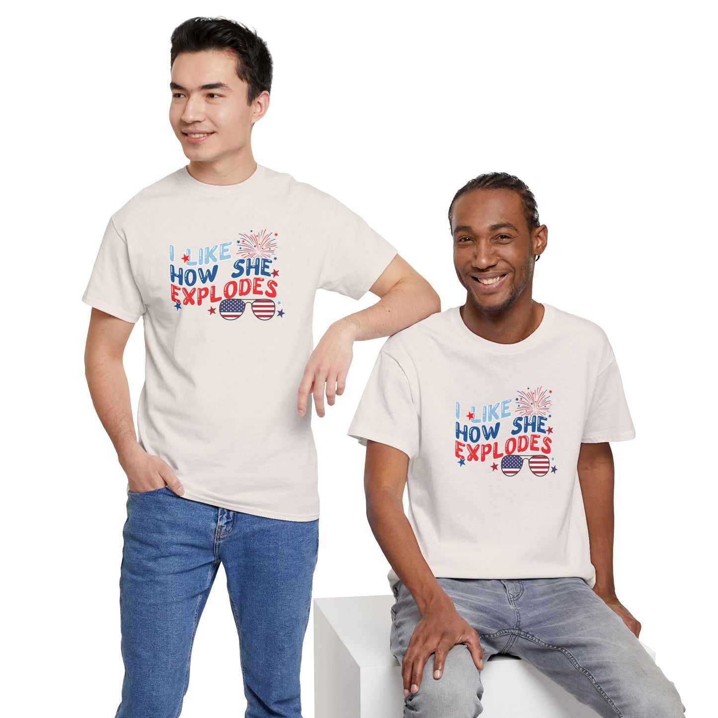 Exploding 4th of July Unisex Heavy Cotton Tee