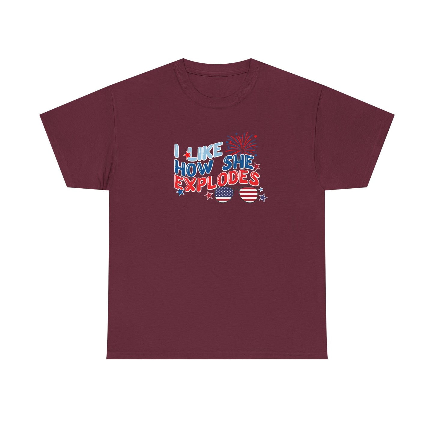 Exploding 4th of July Unisex Heavy Cotton Tee