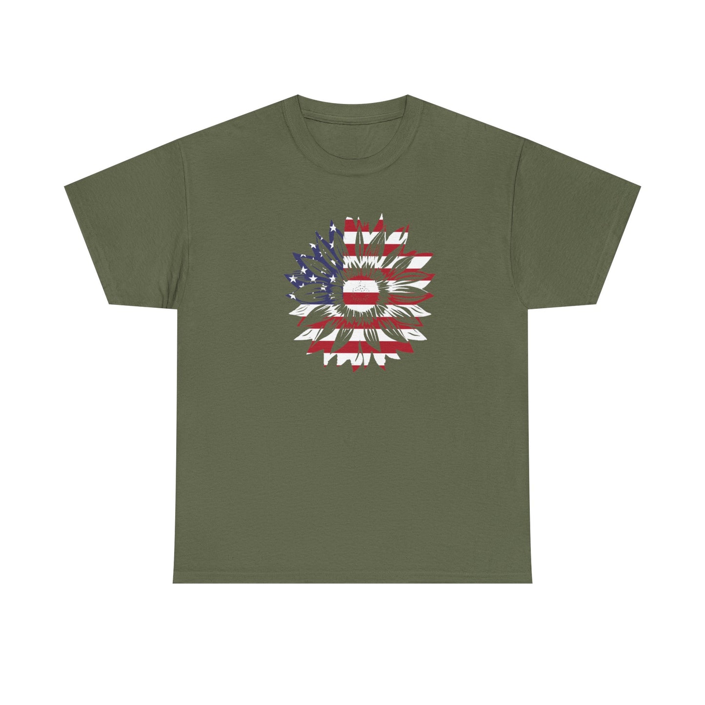 Patriotic Sunflower Unisex Heavy Cotton Tee