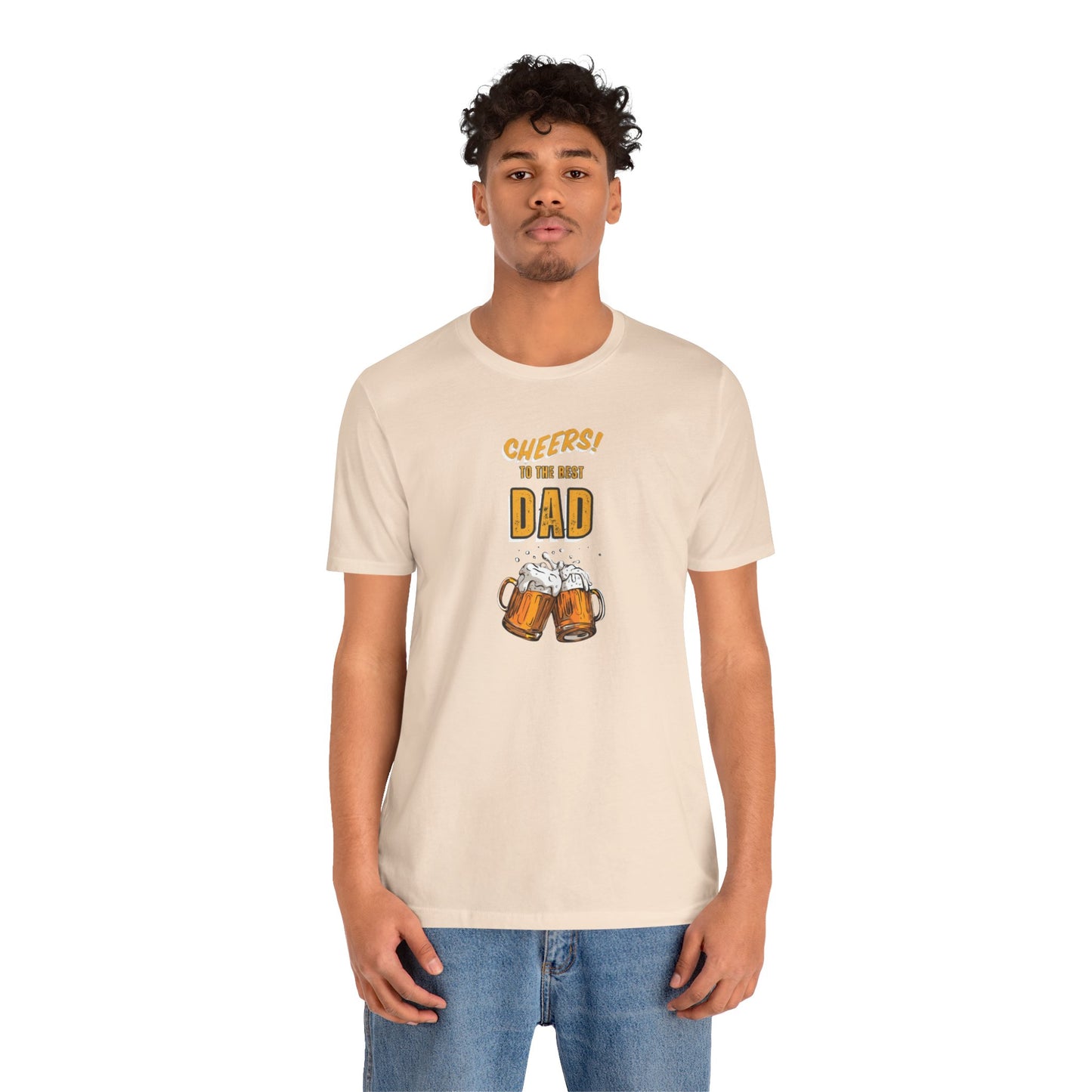Cheers to the Best Dad Unisex Jersey Short Sleeve Tee