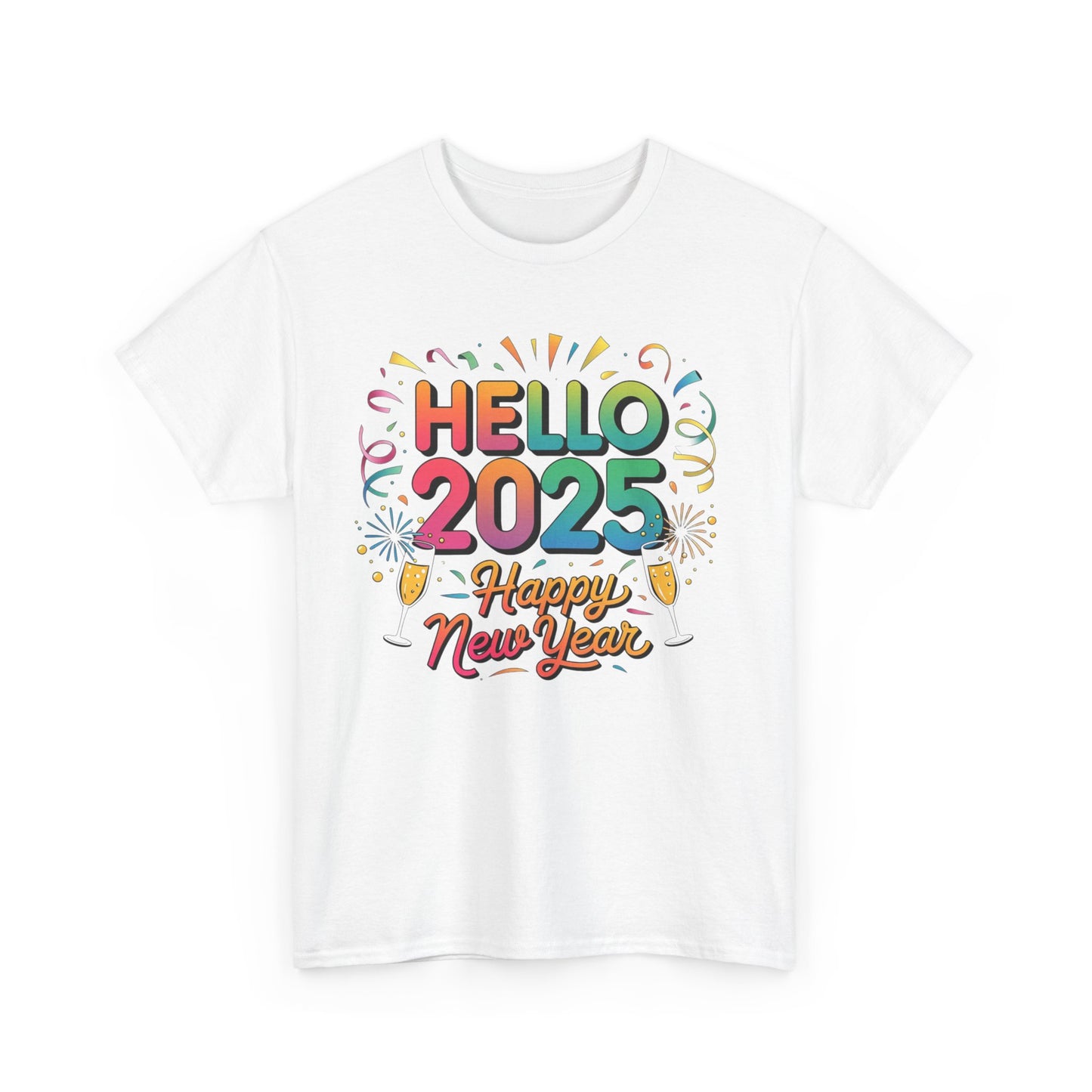 Colorful Happy New Year Cotton Tee