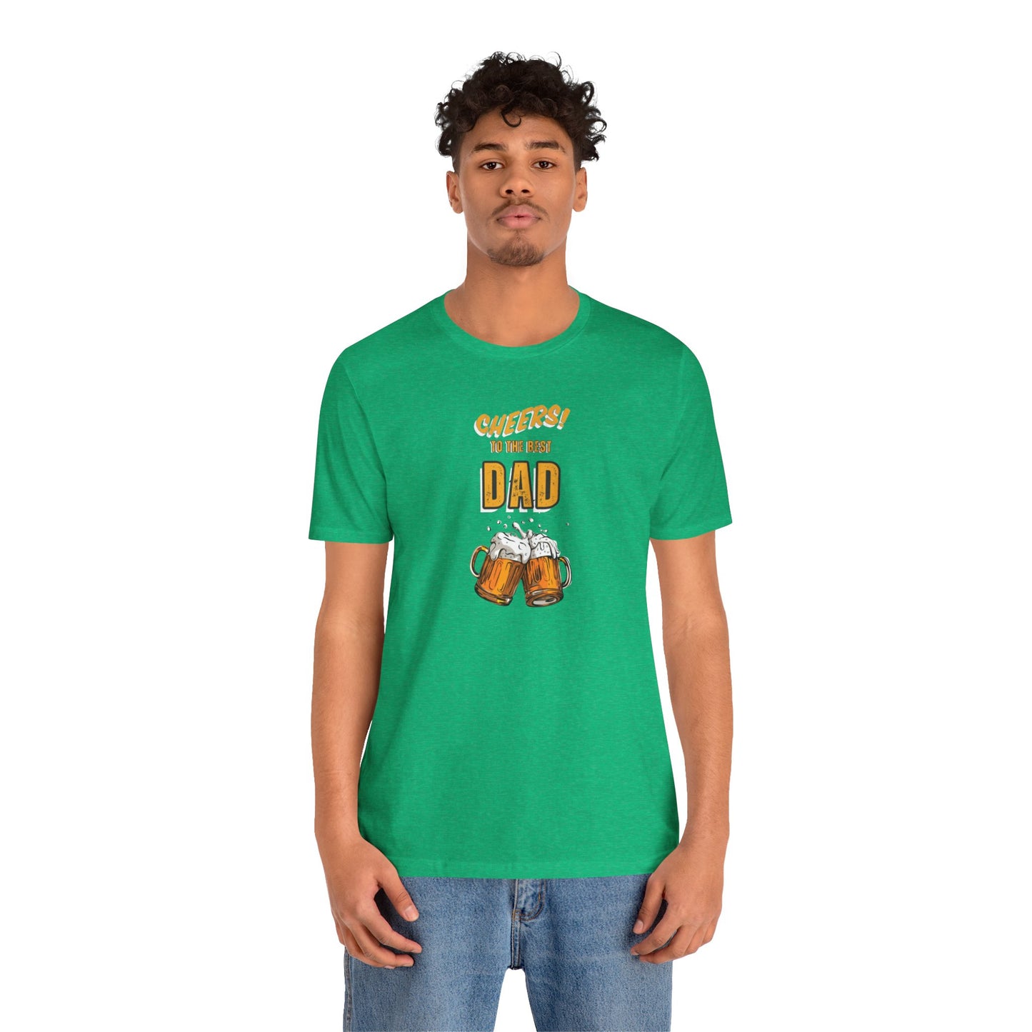 Cheers to the Best Dad Unisex Jersey Short Sleeve Tee