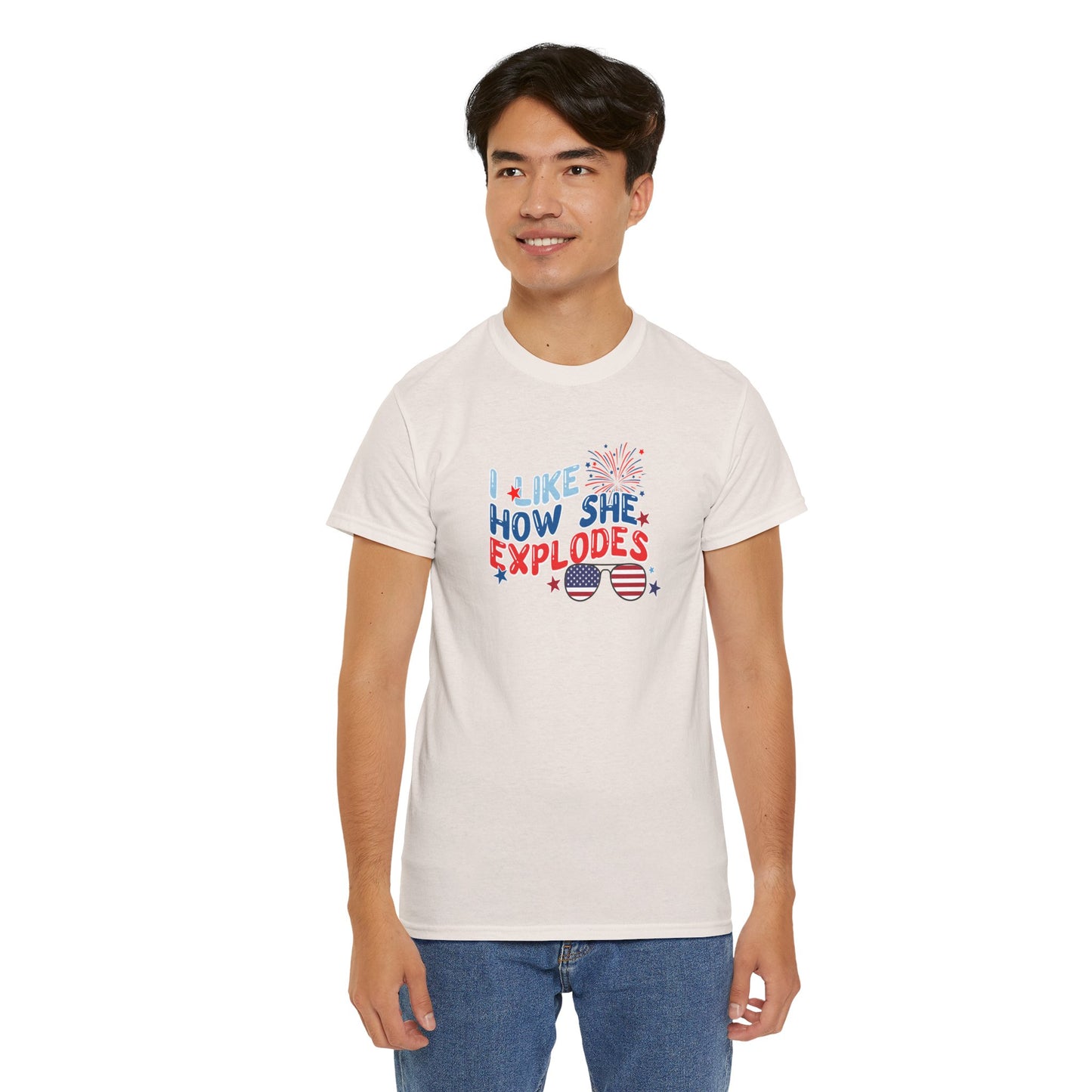 Exploding 4th of July Unisex Heavy Cotton Tee