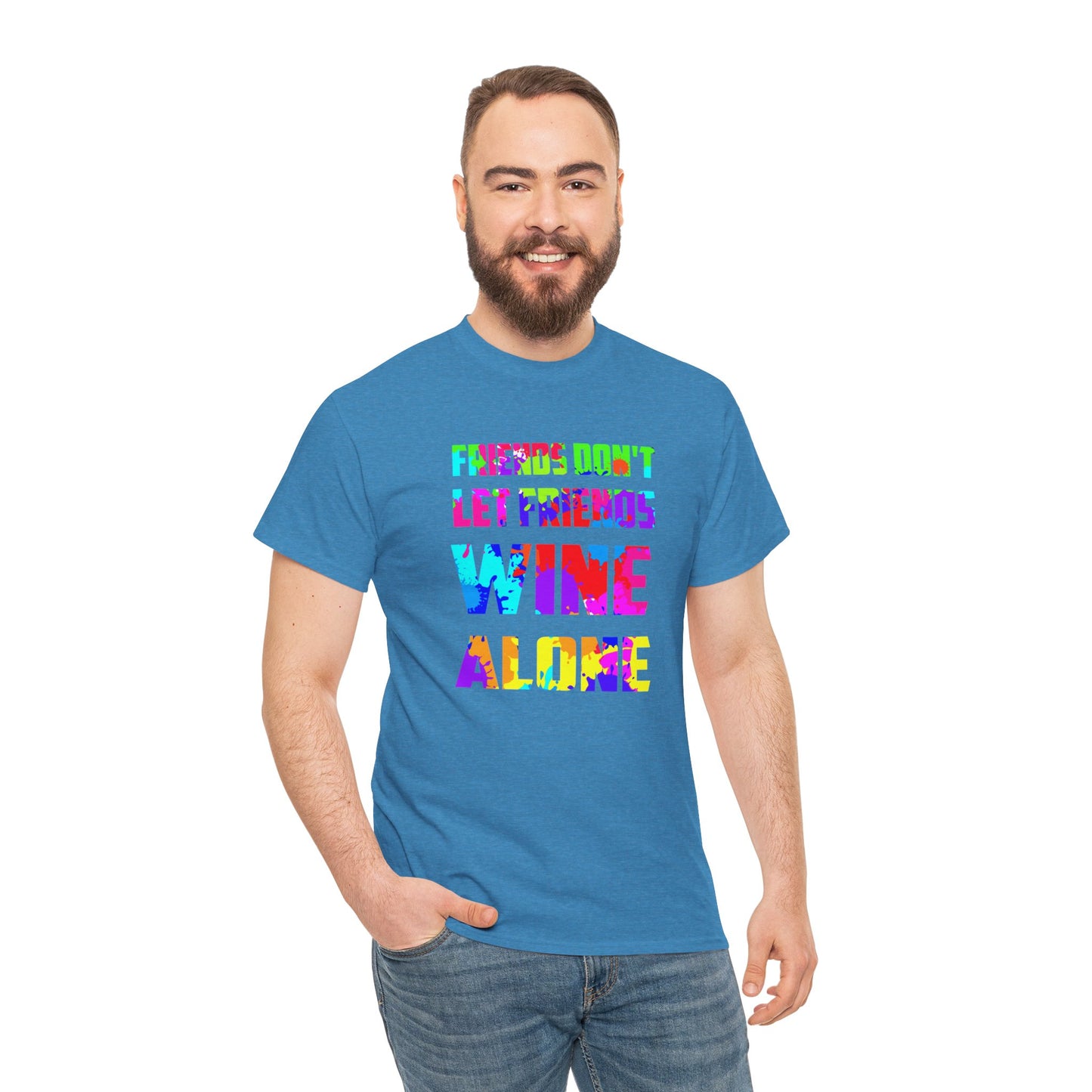 Wine Alone Unisex Heavy Cotton Tee