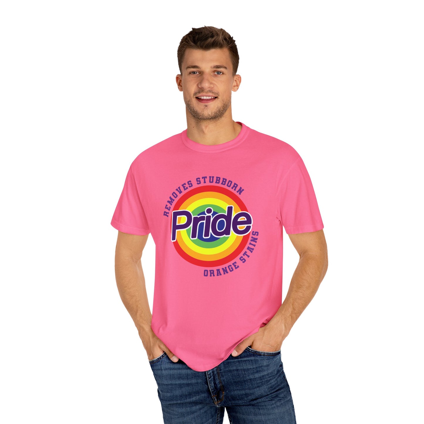 Pride Themed Unisex Garment-Dyed T-Shirt - Removes Stubborn Orange Stains