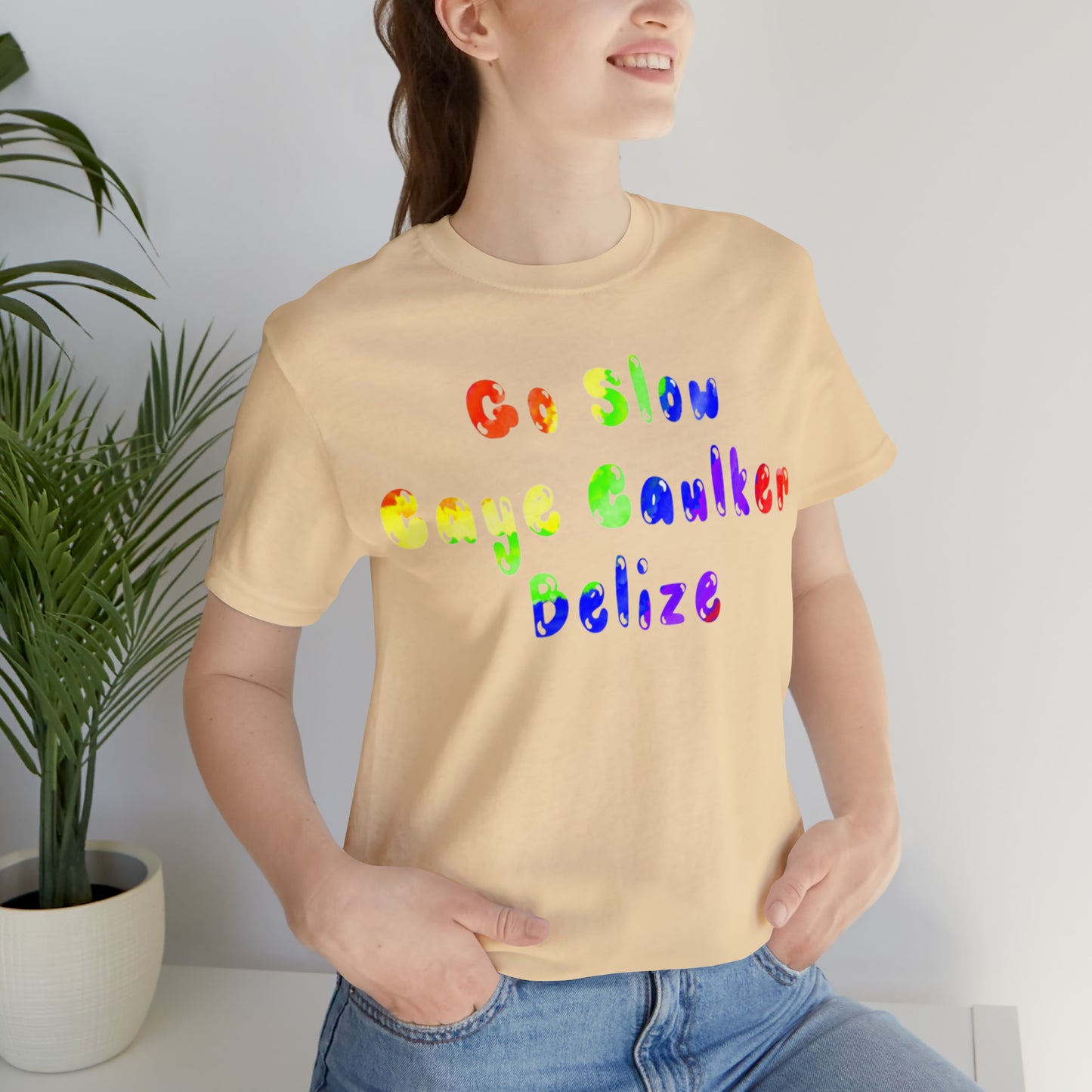 Go Slow Rainbow Unisex Jersey Short Sleeve Tee