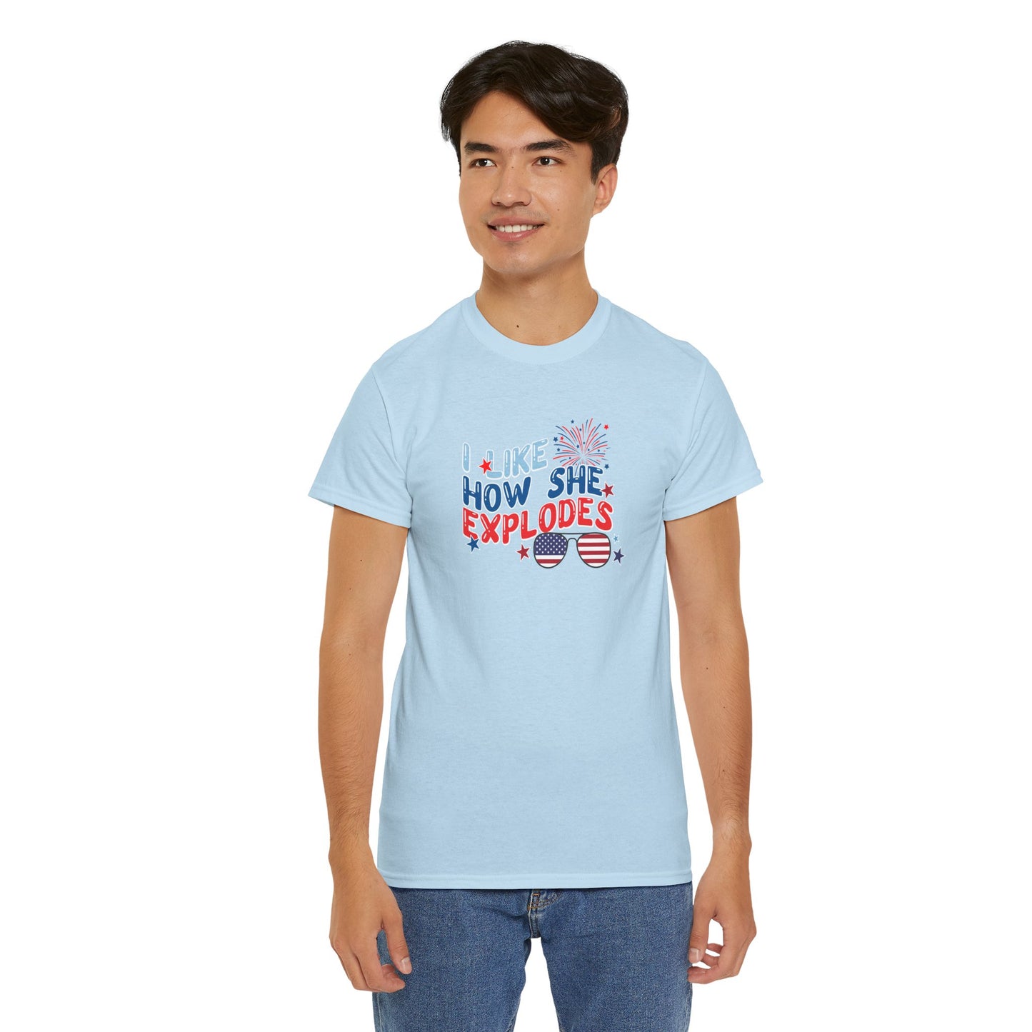 Exploding 4th of July Unisex Heavy Cotton Tee