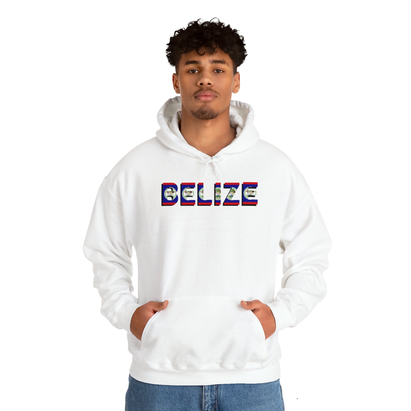 Belize flag Unisex Heavy Blend™ Hooded Sweatshirt
