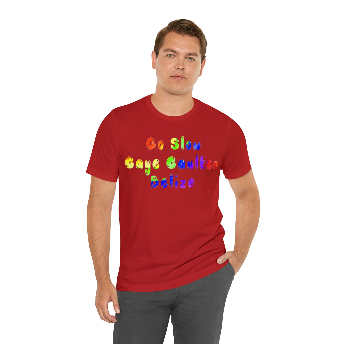 Go Slow Rainbow Unisex Jersey Short Sleeve Tee