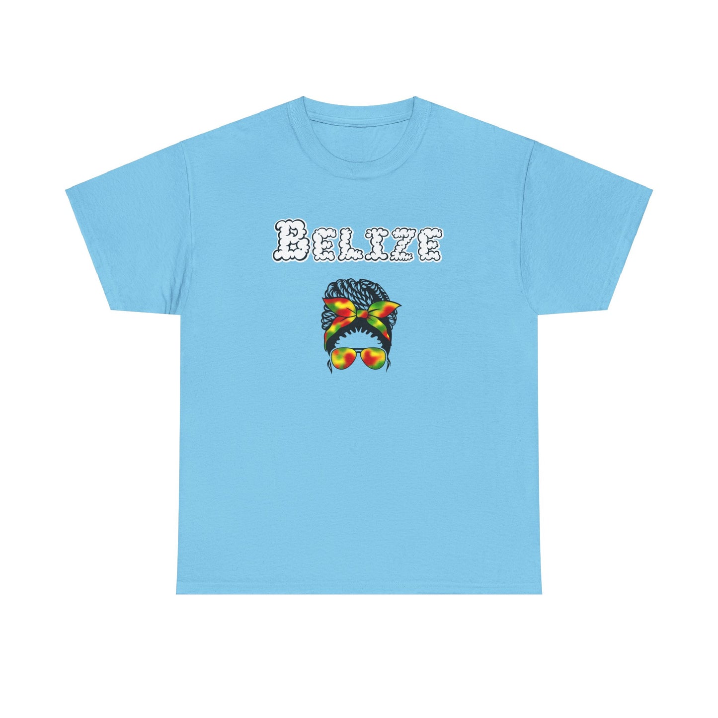 Belize Smoke Messy Bun Unisex Heavy Cotton Tee