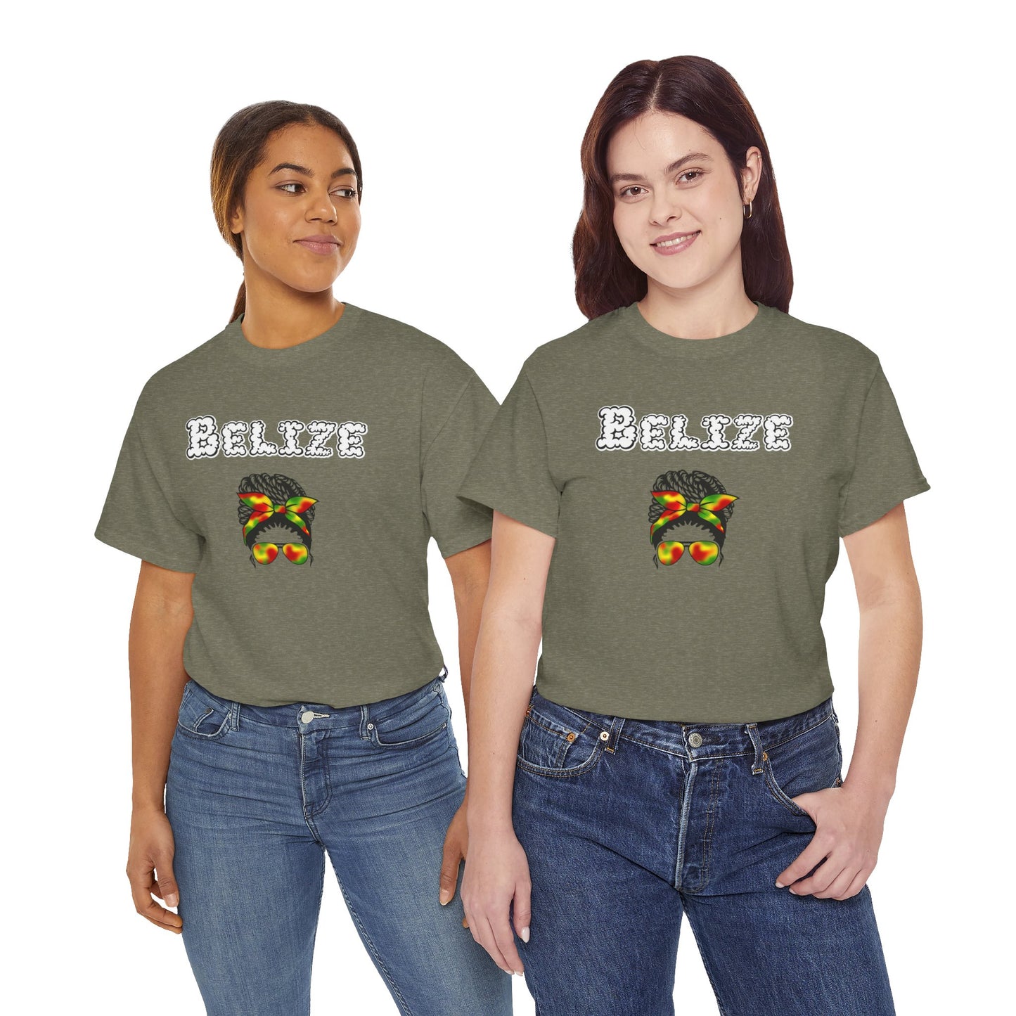Belize Smoke Messy Bun Unisex Heavy Cotton Tee