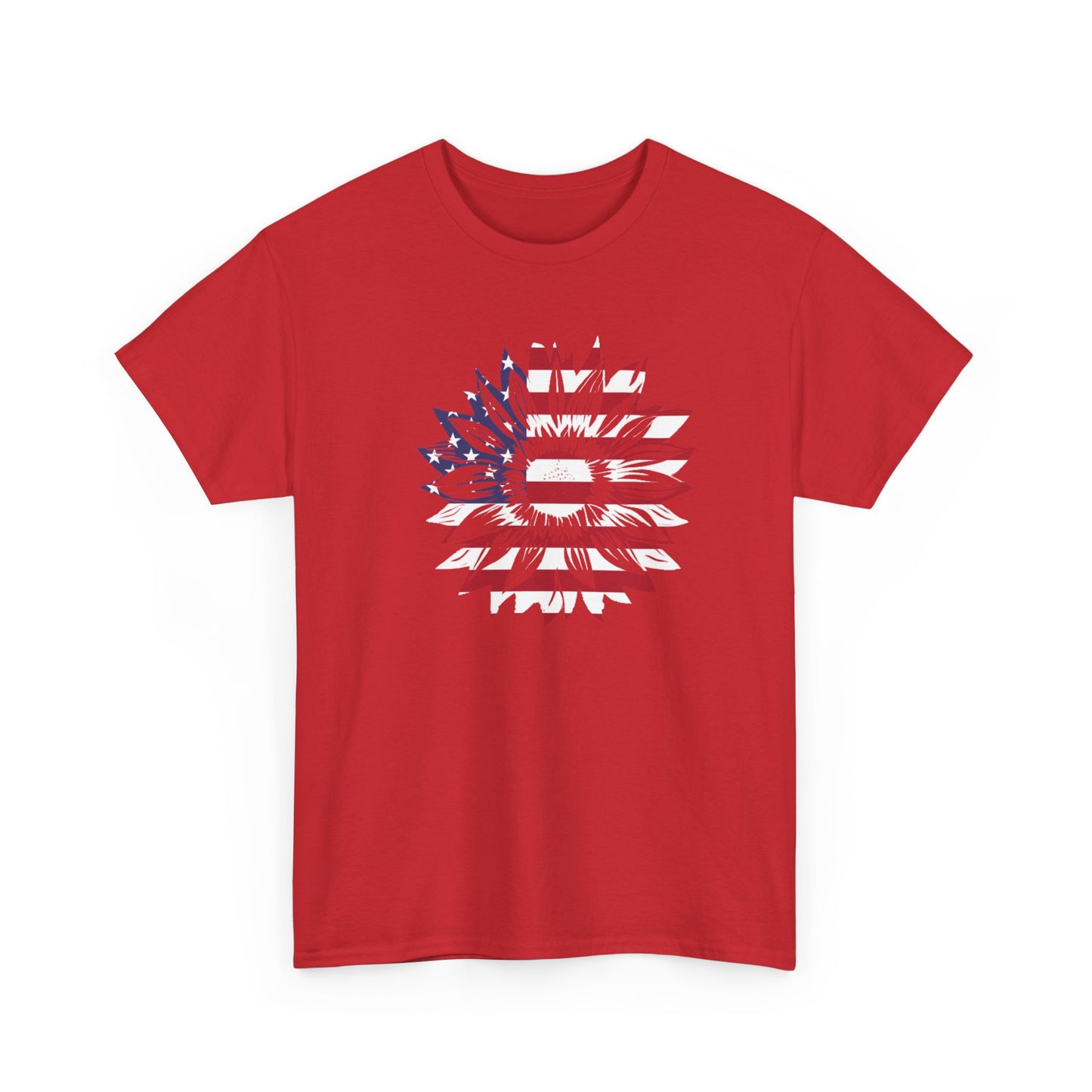 Patriotic Sunflower Unisex Heavy Cotton Tee