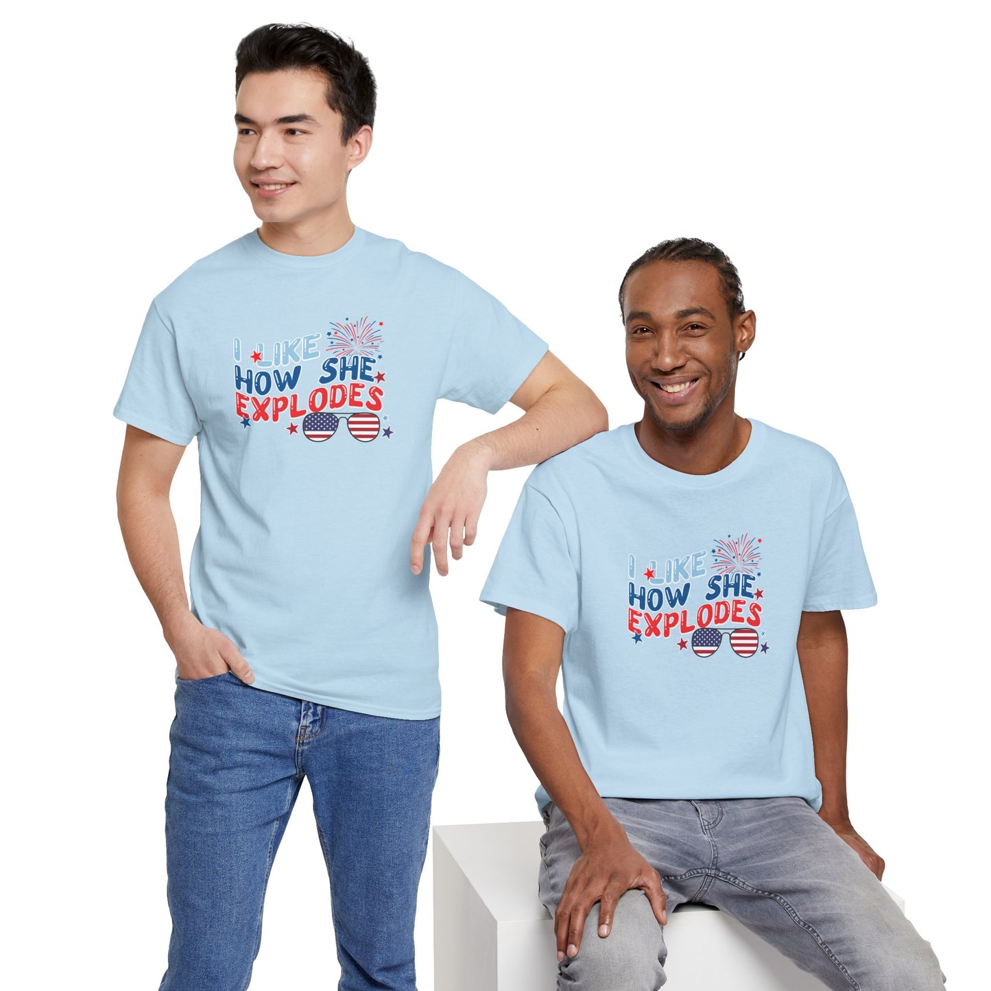 Exploding 4th of July Unisex Heavy Cotton Tee