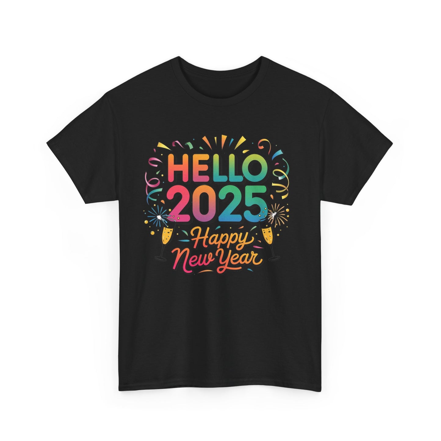 Colorful Happy New Year Cotton Tee