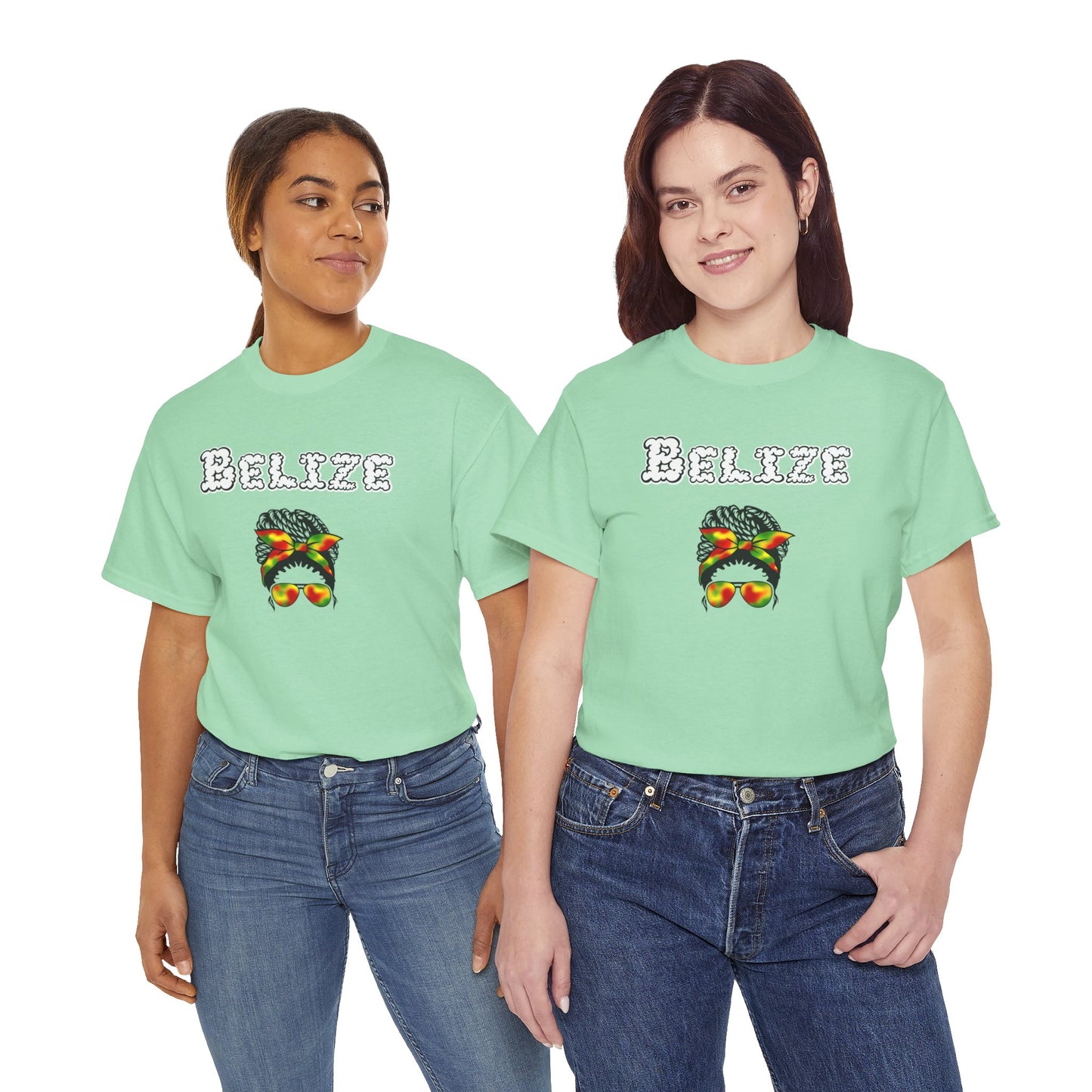 Belize Smoke Messy Bun Unisex Heavy Cotton Tee