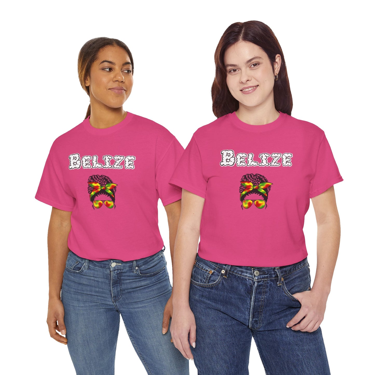 Belize Smoke Messy Bun Unisex Heavy Cotton Tee