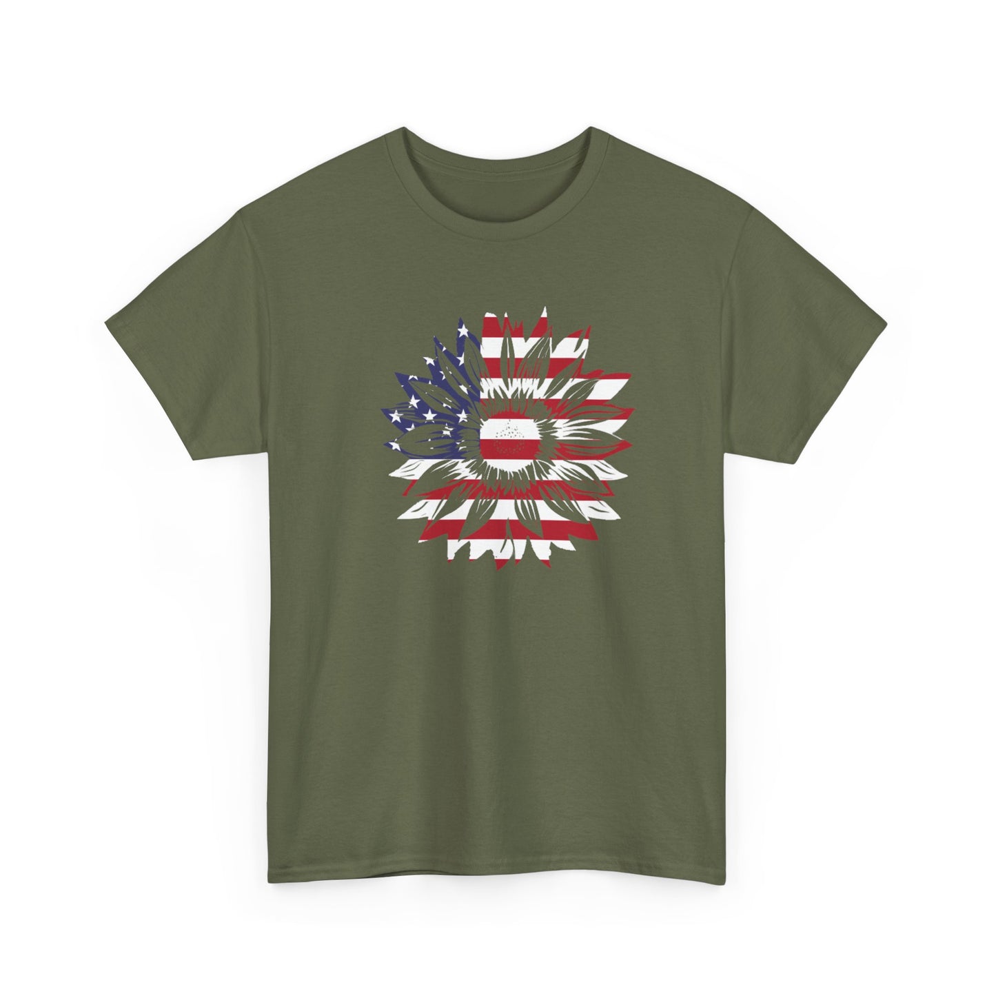 Patriotic Sunflower Unisex Heavy Cotton Tee
