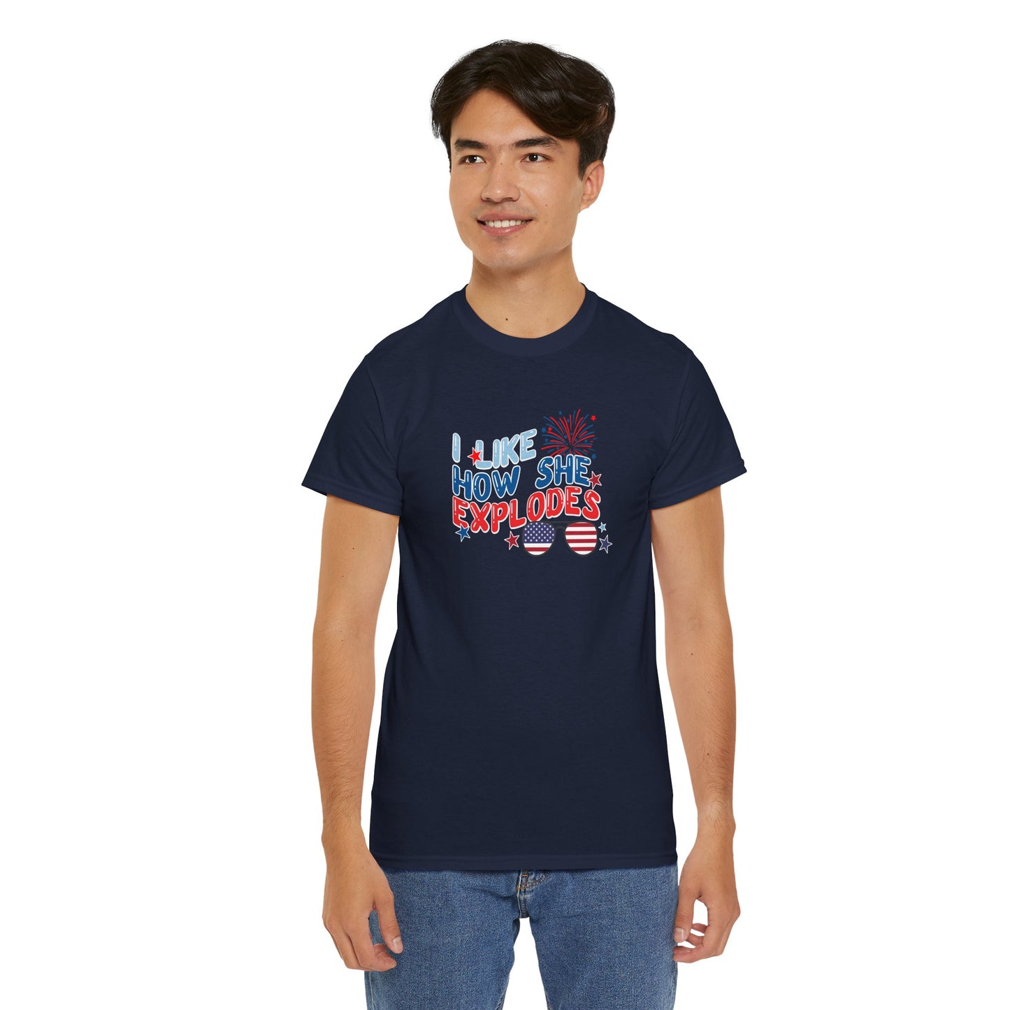 Exploding 4th of July Unisex Heavy Cotton Tee