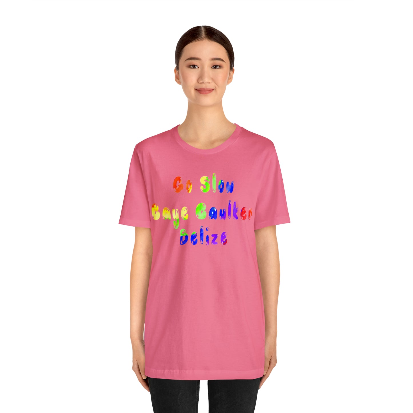 Go Slow Rainbow Unisex Jersey Short Sleeve Tee