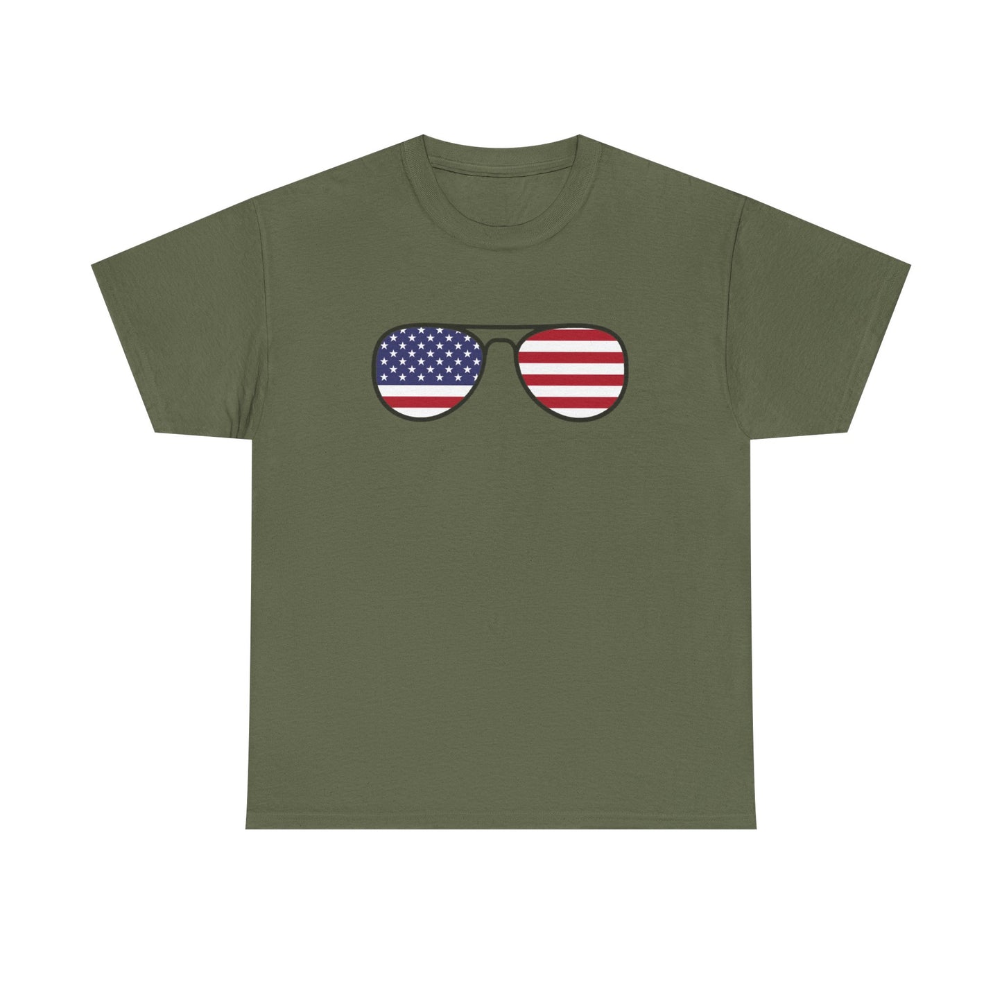 Patriotic Sunglasses Unisex Heavy Cotton Tee