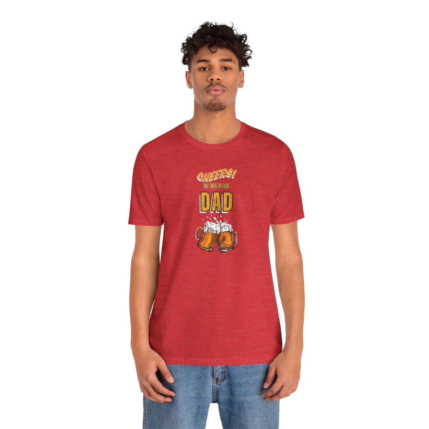 Cheers to the Best Dad Unisex Jersey Short Sleeve Tee