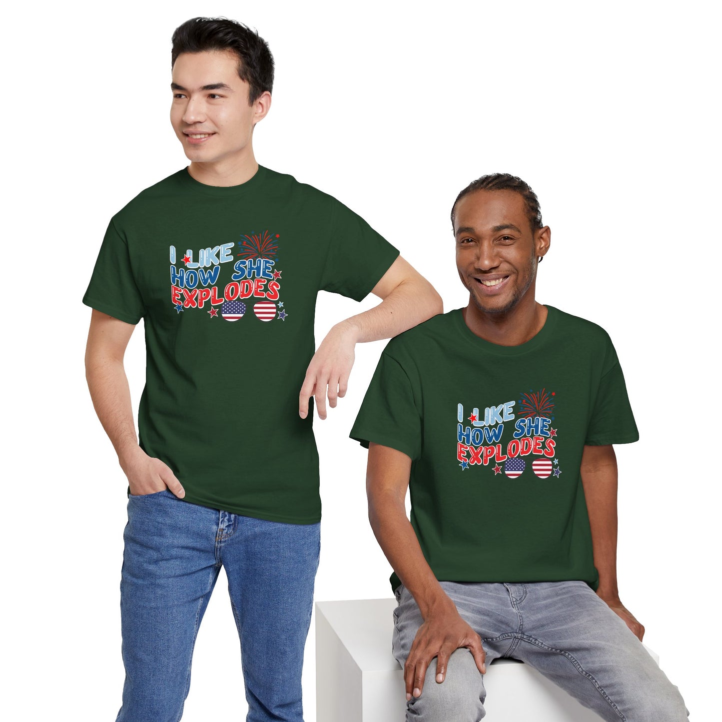 Exploding 4th of July Unisex Heavy Cotton Tee
