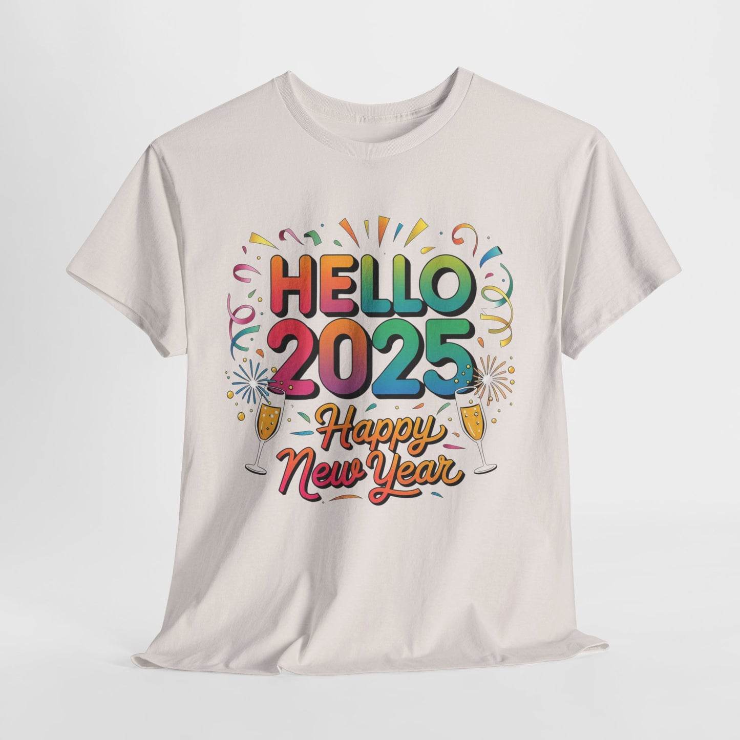 Colorful Happy New Year Cotton Tee