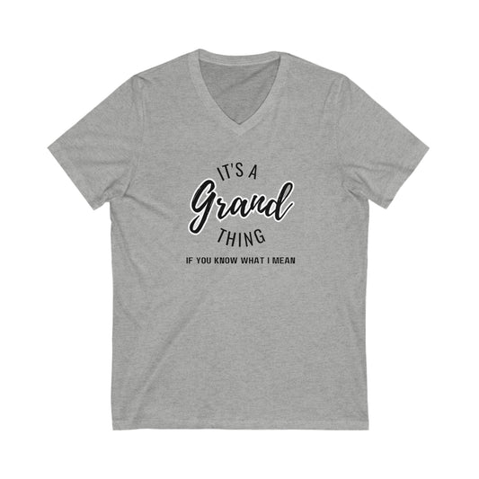 Life is Grand Unisex Jersey Short Sleeve V-Neck Tee
