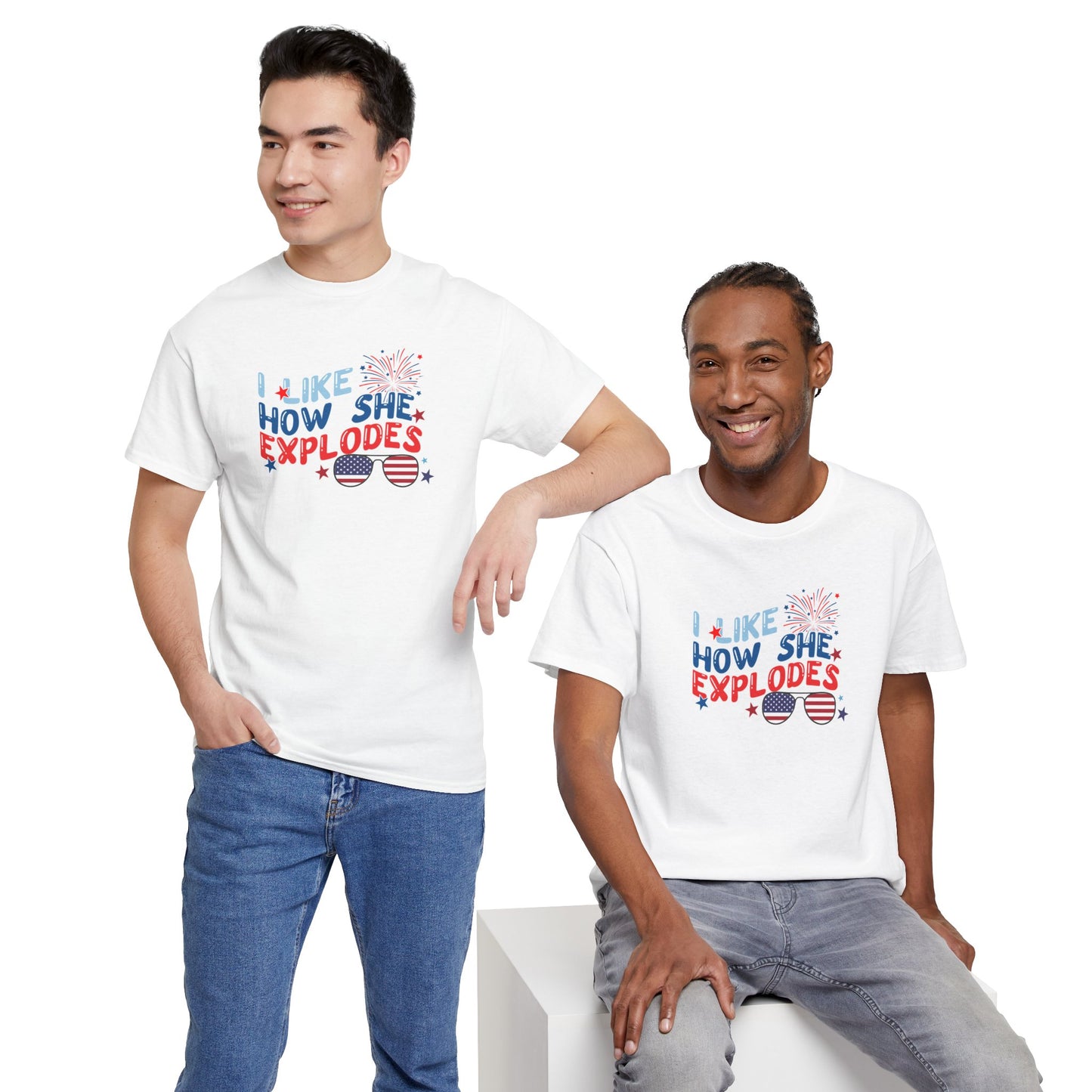Exploding 4th of July Unisex Heavy Cotton Tee